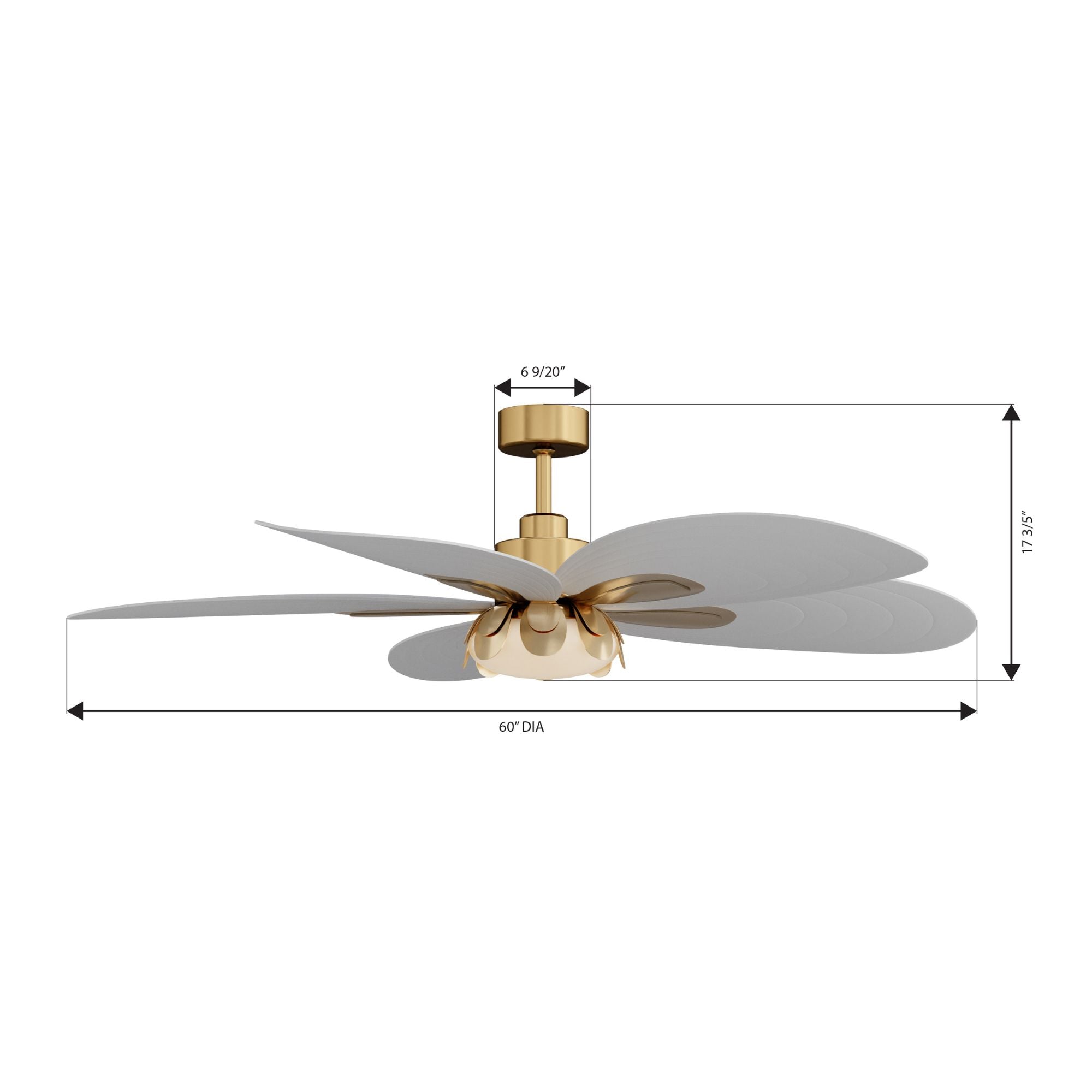 Minka Aire Saltcress 60'' Smart Ceiling Fan with LED Light DC Motor Legacy Brass