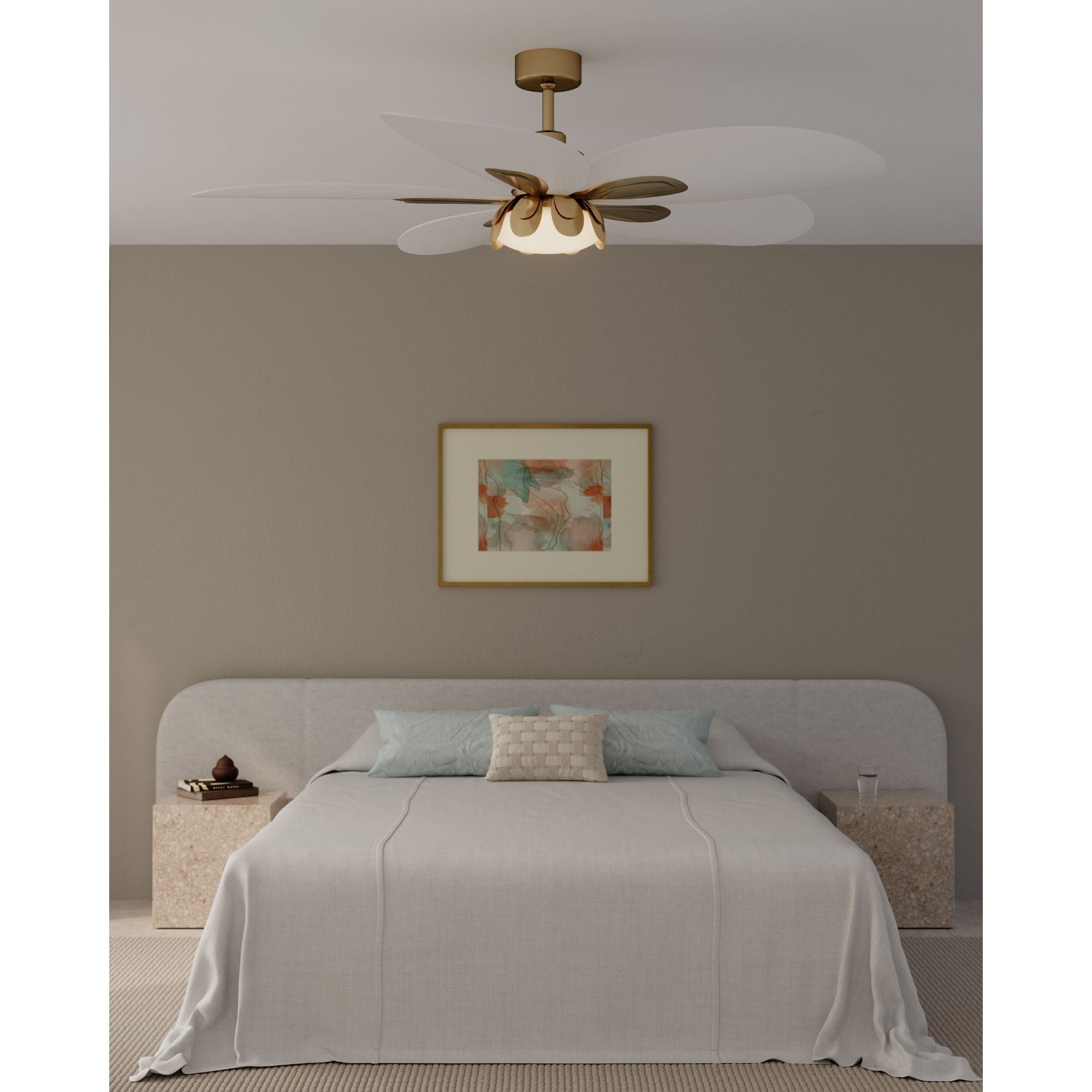 Minka Aire Saltcress 60'' Smart Ceiling Fan with LED Light DC Motor Legacy Brass