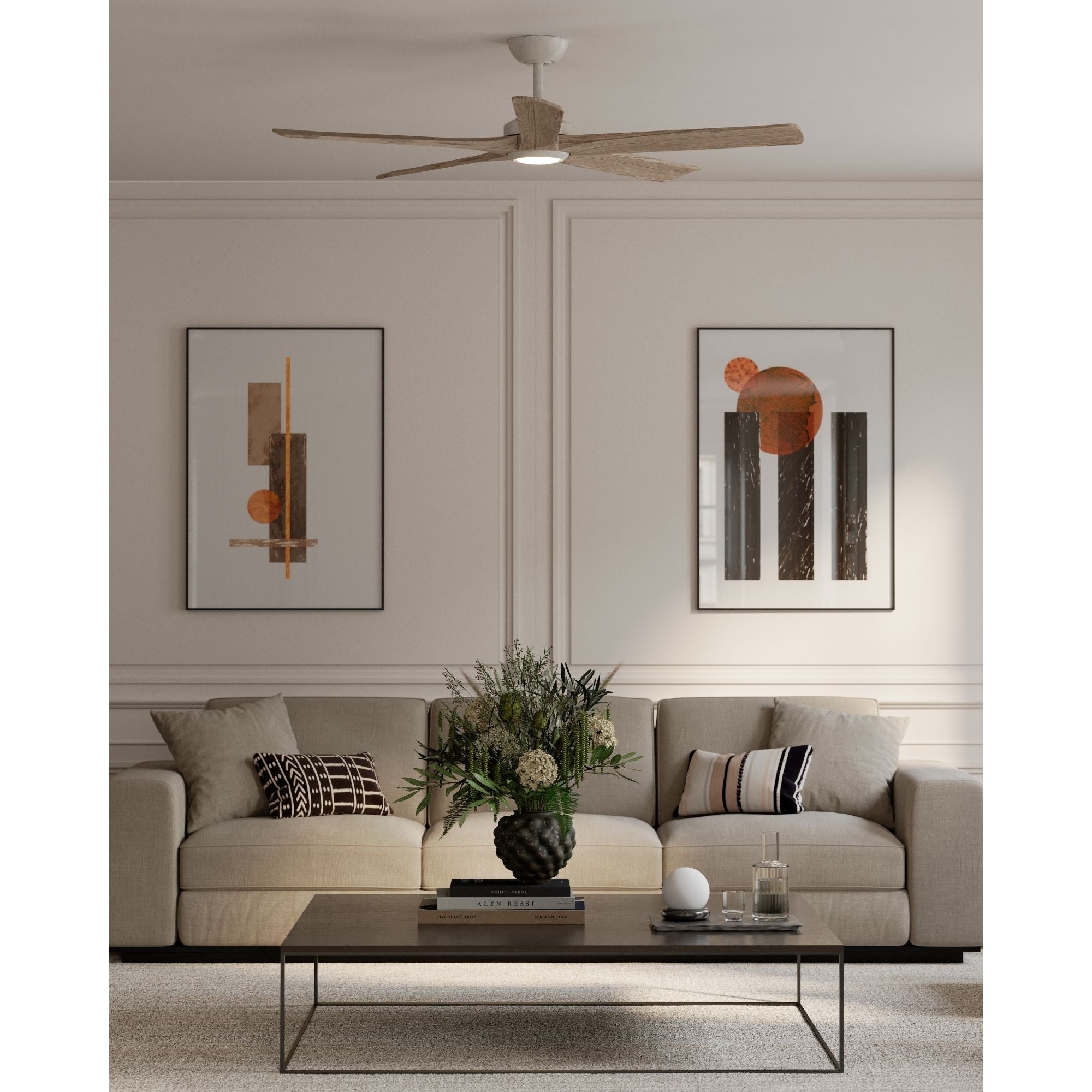 Minka Aire Seressa 56'' Smart Ceiling Fan with LED Light DC Motor Alabaster White