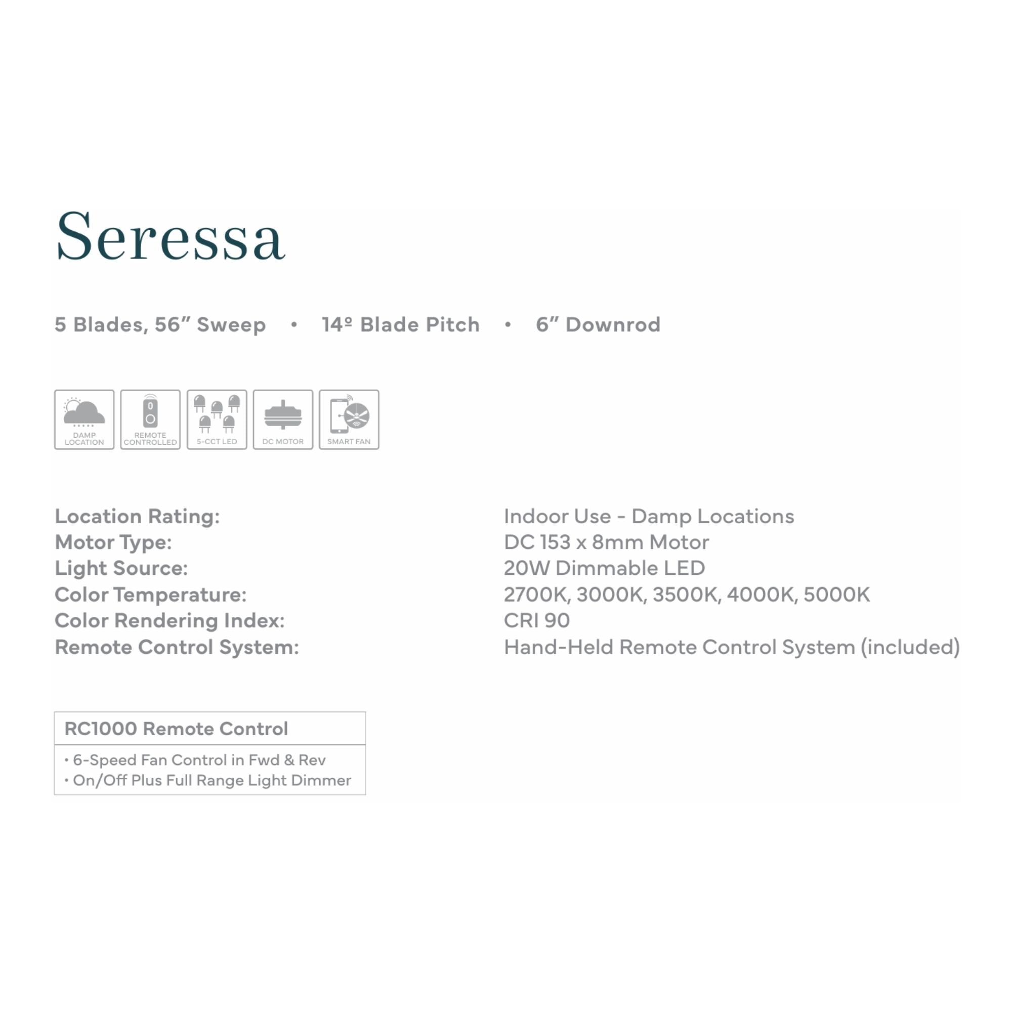 Minka Aire Seressa 56'' Smart Ceiling Fan with LED Light DC Motor Heritage Brass