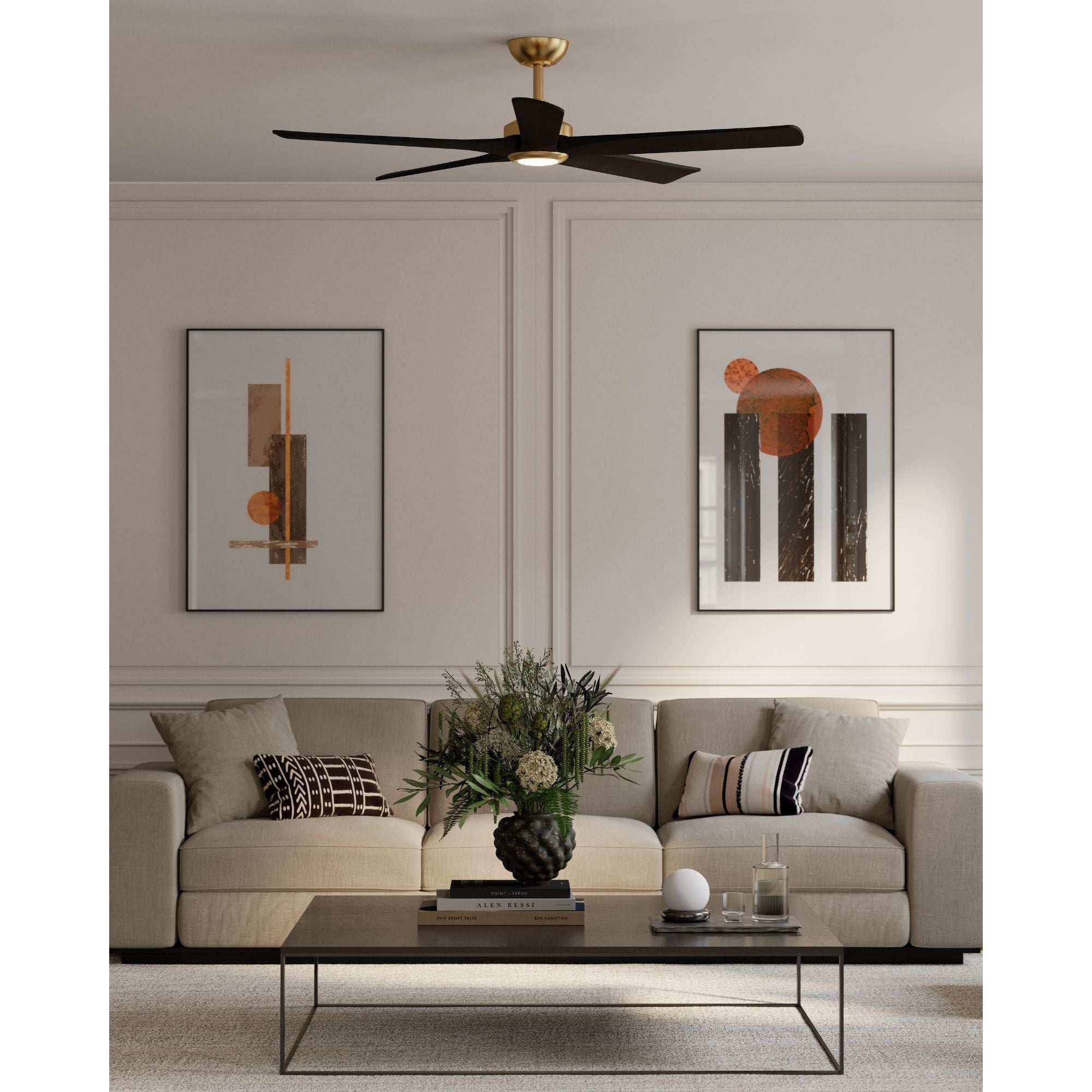 Minka Aire Seressa 56'' Smart Ceiling Fan with LED Light DC Motor Heritage Brass