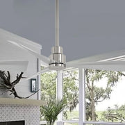 Simple 44" Nickel Wet Rated Ceiling Fan with Remote