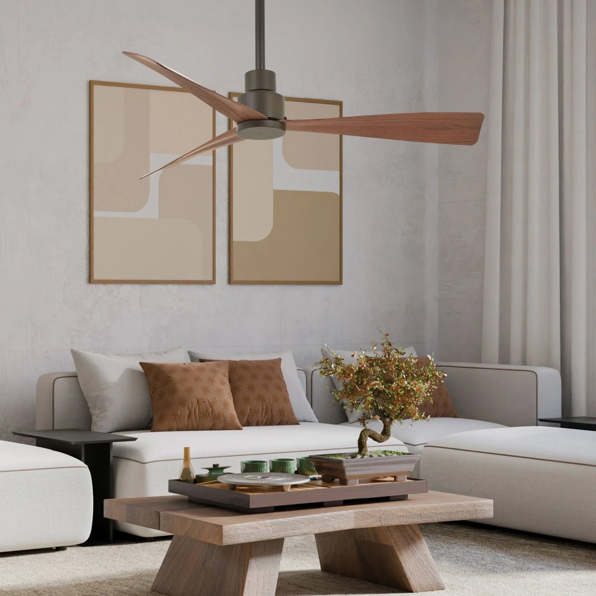 Simple 44" Bronze Wet Rated Ceiling Fan with Remote