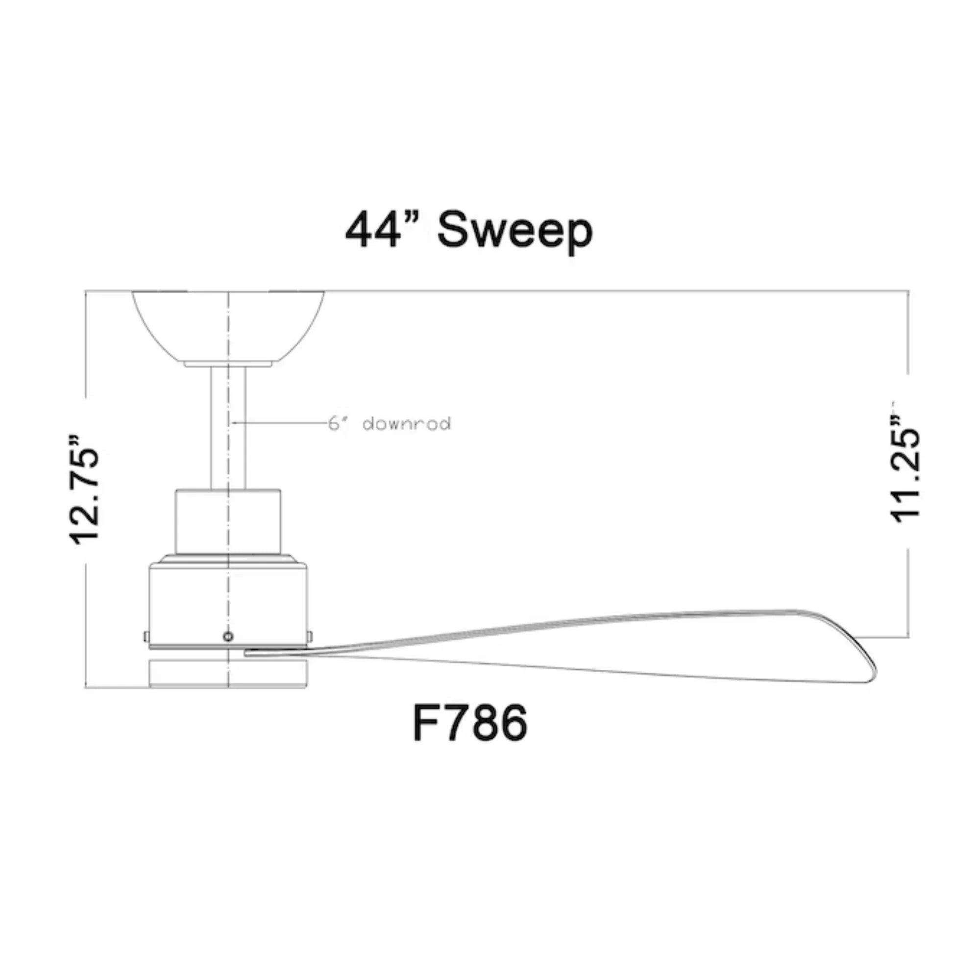Simple 44" White Wet Rated Ceiling Fan with Remote