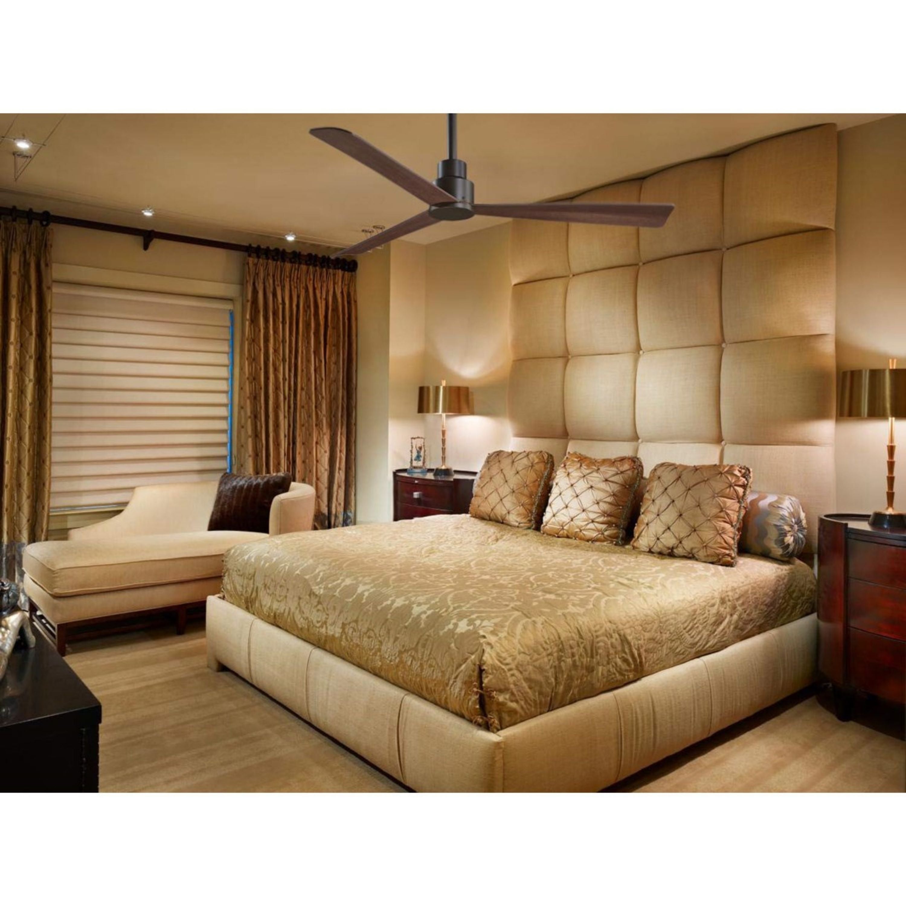 Simple 52" Bronze Wet Rated Ceiling Fan with Remote