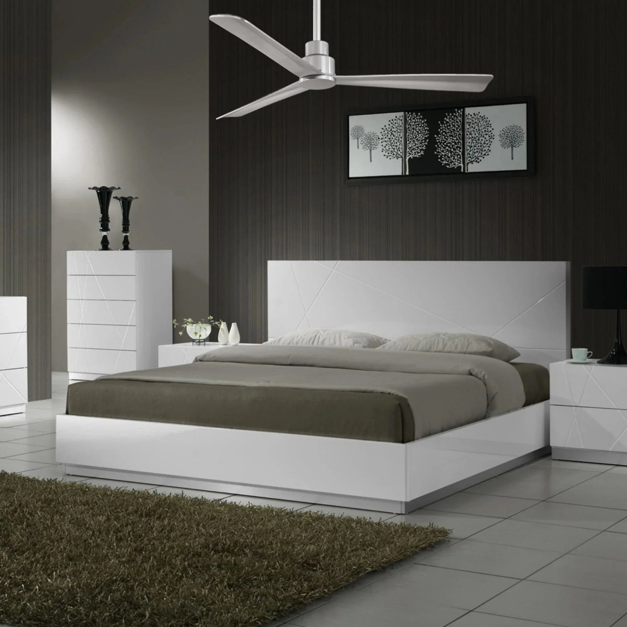 Simple 52" Silver Wet Rated Ceiling Fan with Remote