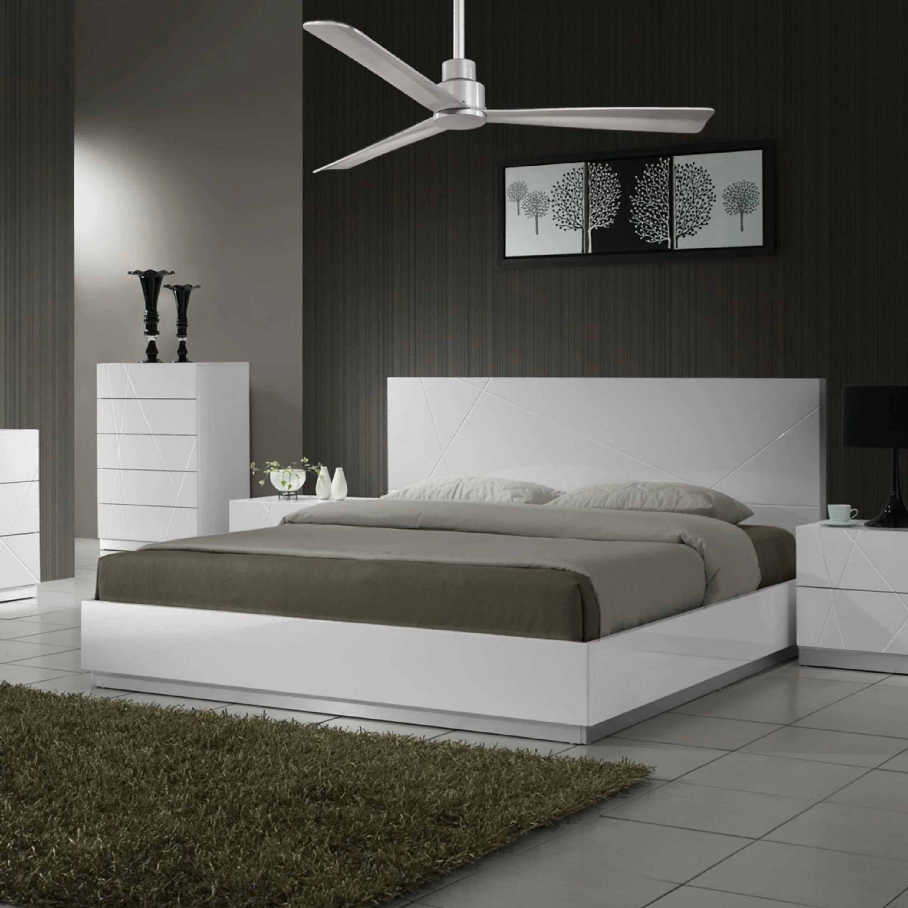 Simple 52" Silver Wet Rated Ceiling Fan with Remote
