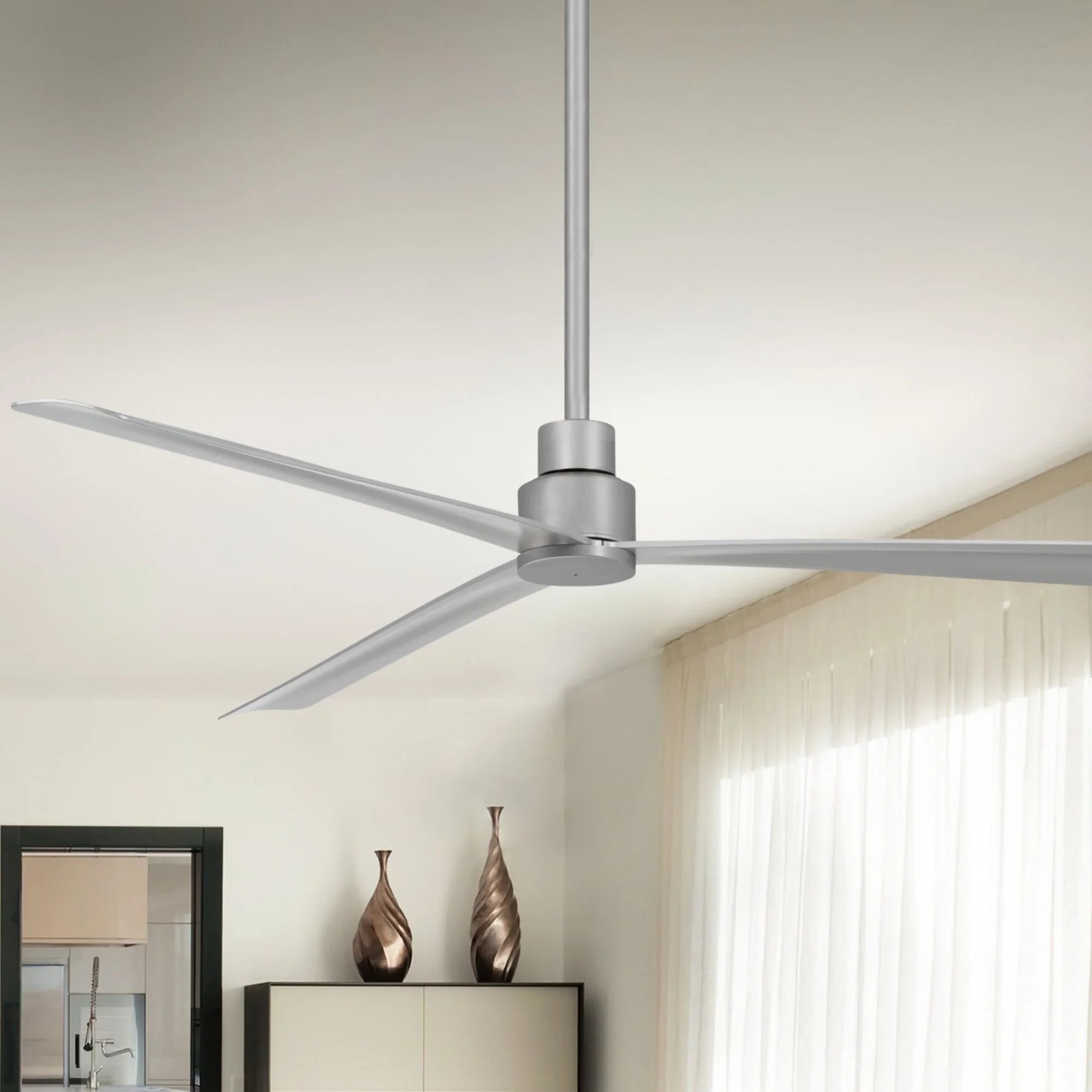 Simple XL 65" Silver Wet Rated Ceiling Fan with Remote