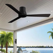 Minka Aire - Simple Flush 52" Black Coal Outdoor Ceiling Fan with Remote | Bees Lighting