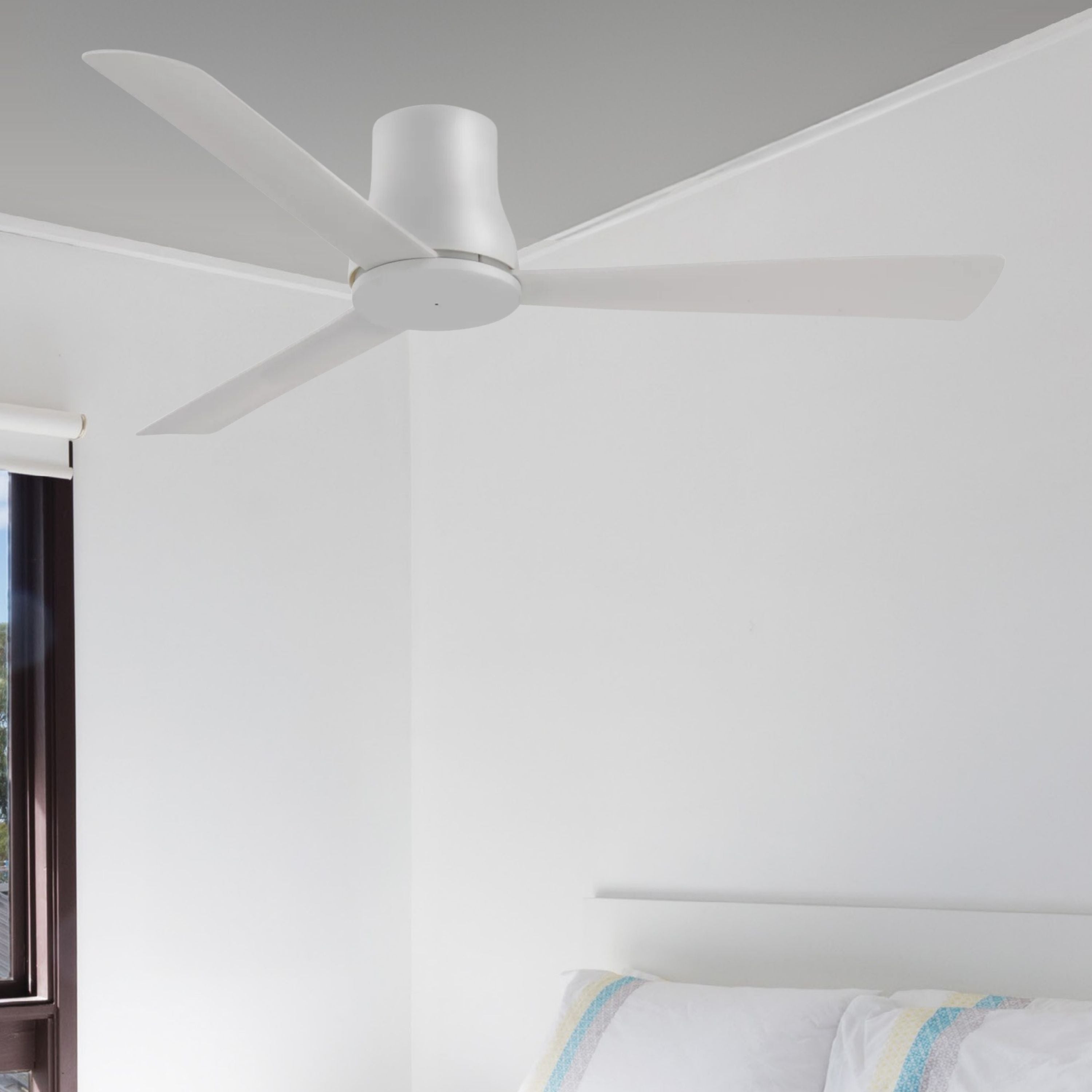 Simple Flush 52" Gray Outdoor Ceiling Fan with Remote