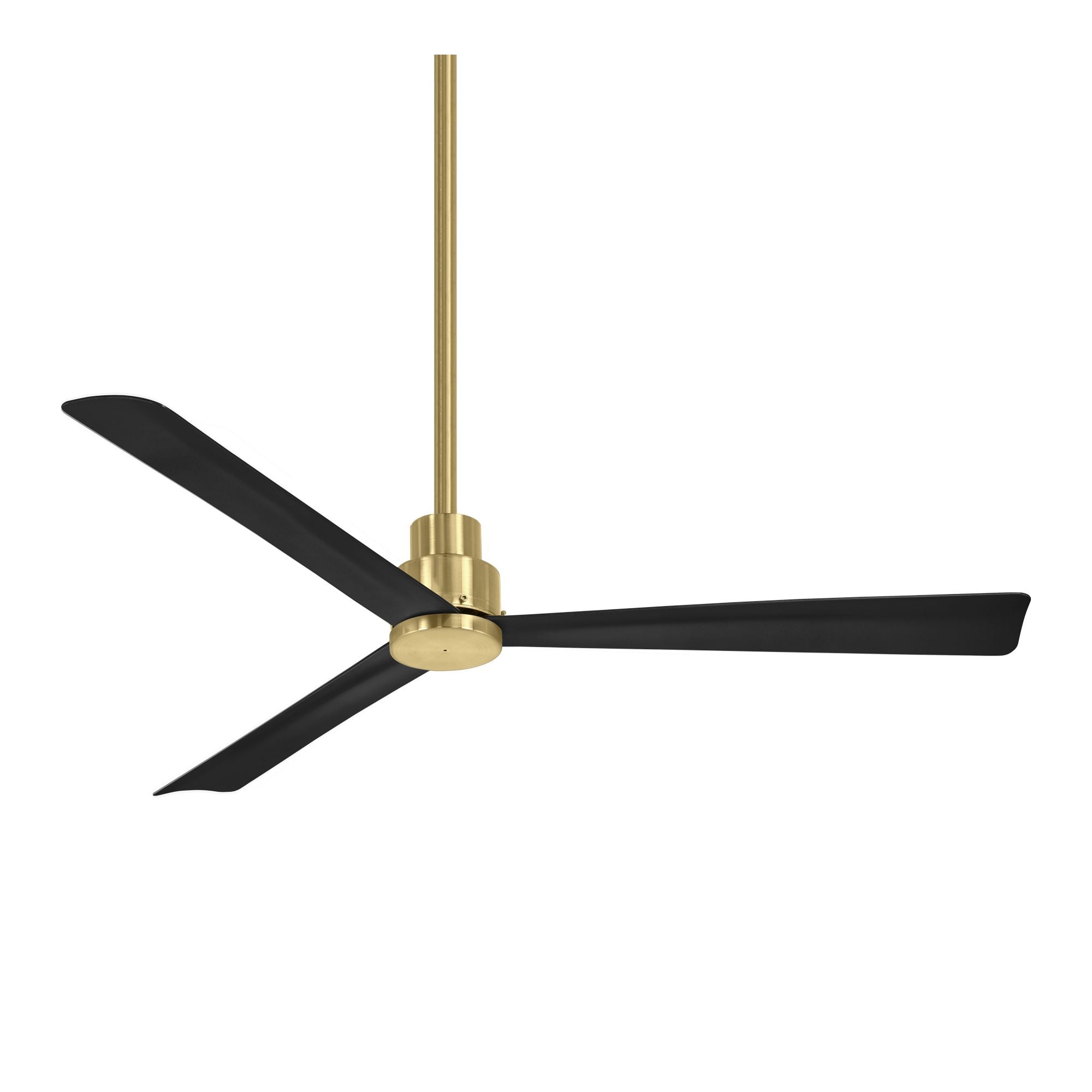 Simple 52" Brass & Black Coal Wet Rated Ceiling Fan with Remote - Bees Lighting