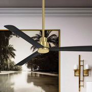 Simple 52" Brass & Black Coal Wet Rated Ceiling Fan with Remote