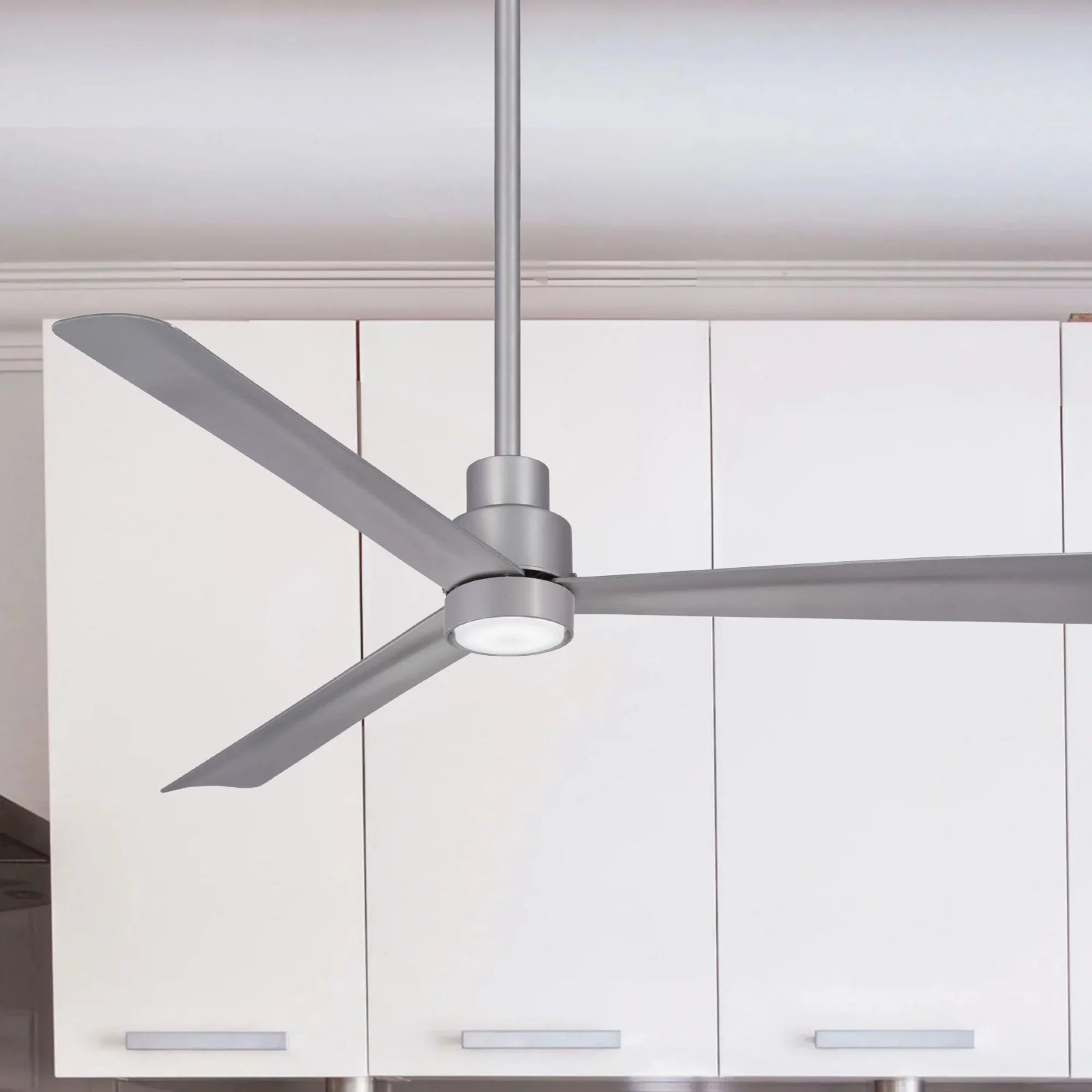Simple 52" Silver Wet Rated Ceiling Fan with Remote