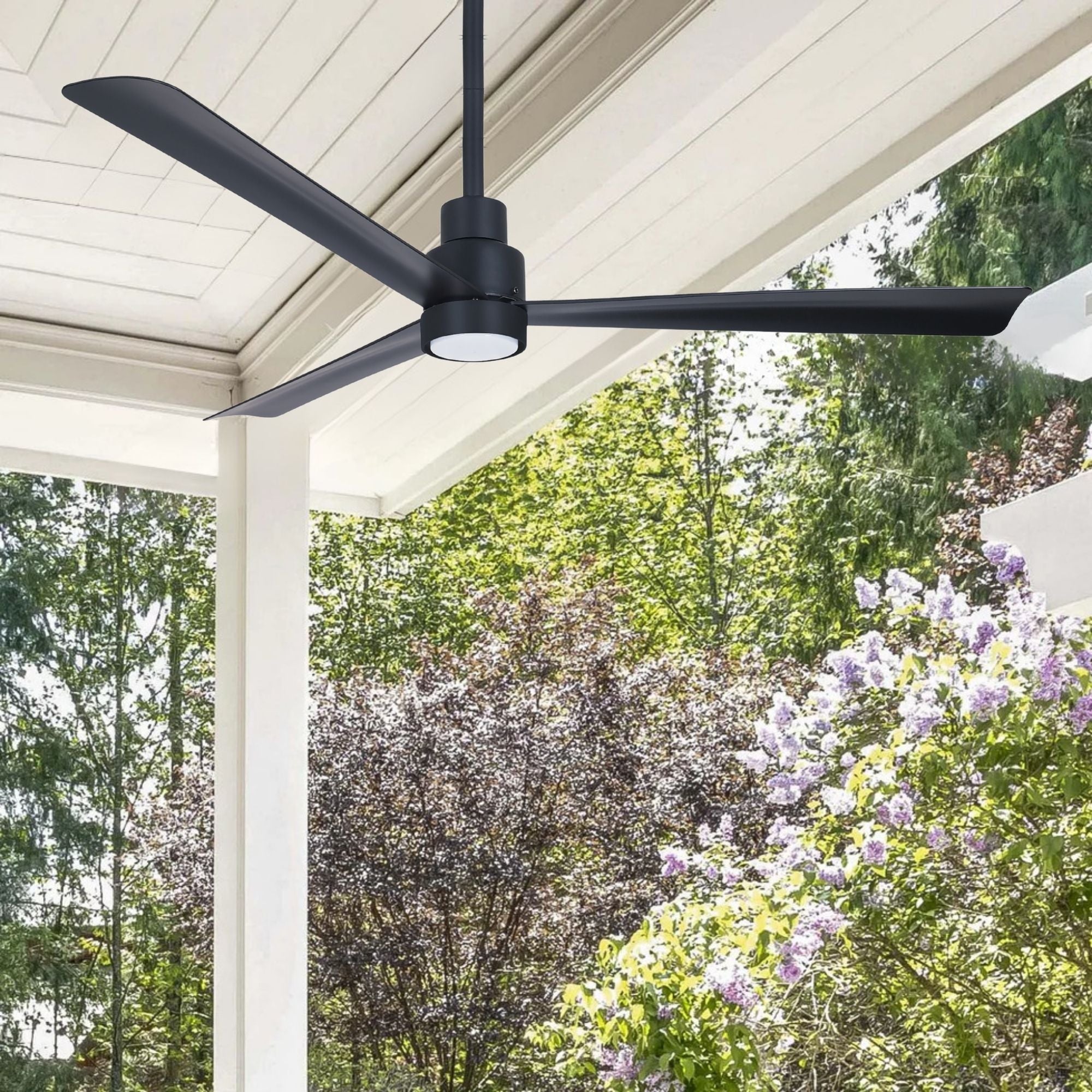 Simple 52" Coal Black LED Ceiling Fan with Remote