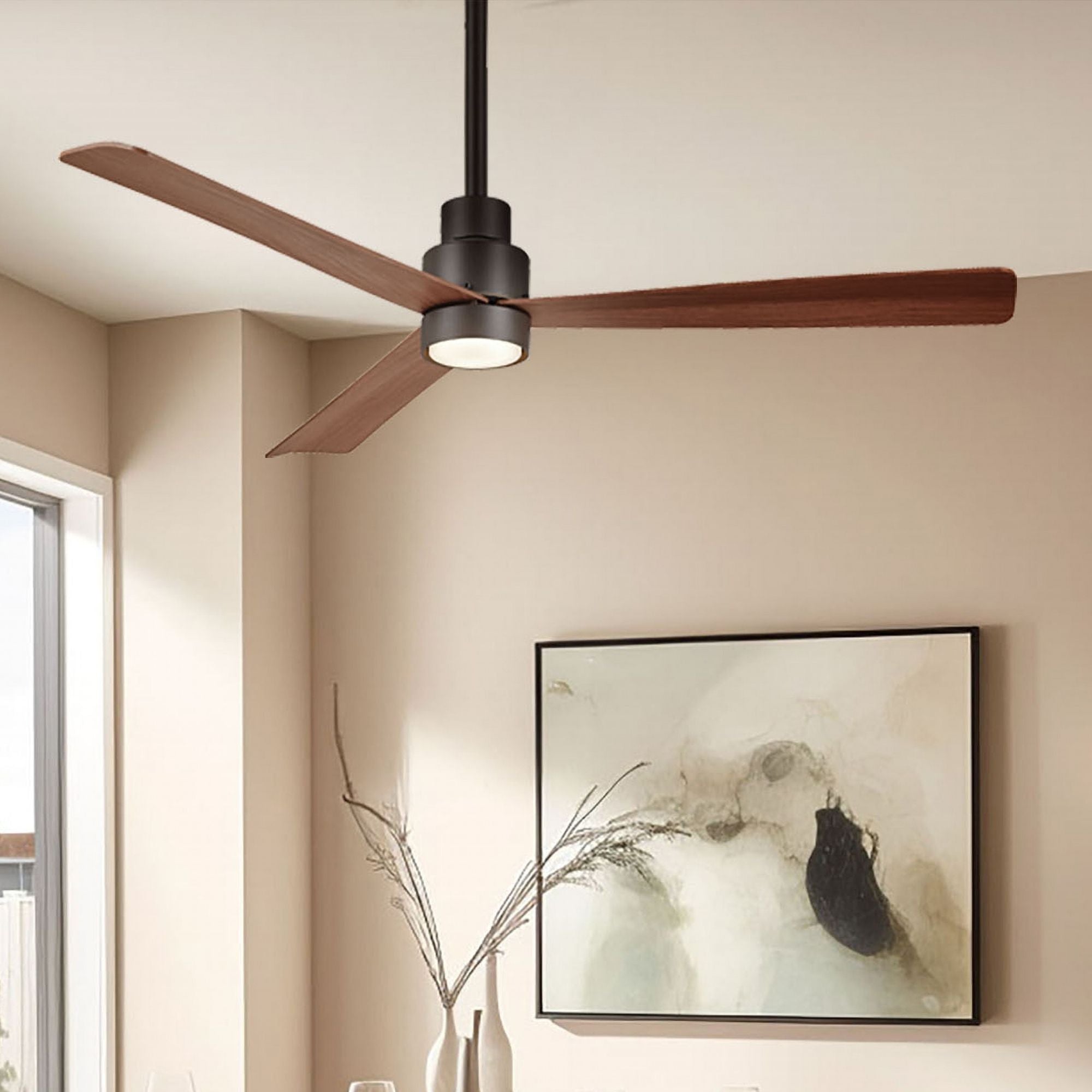 Simple 52" Oil Rubbed Bronze LED Ceiling Fan with Remote