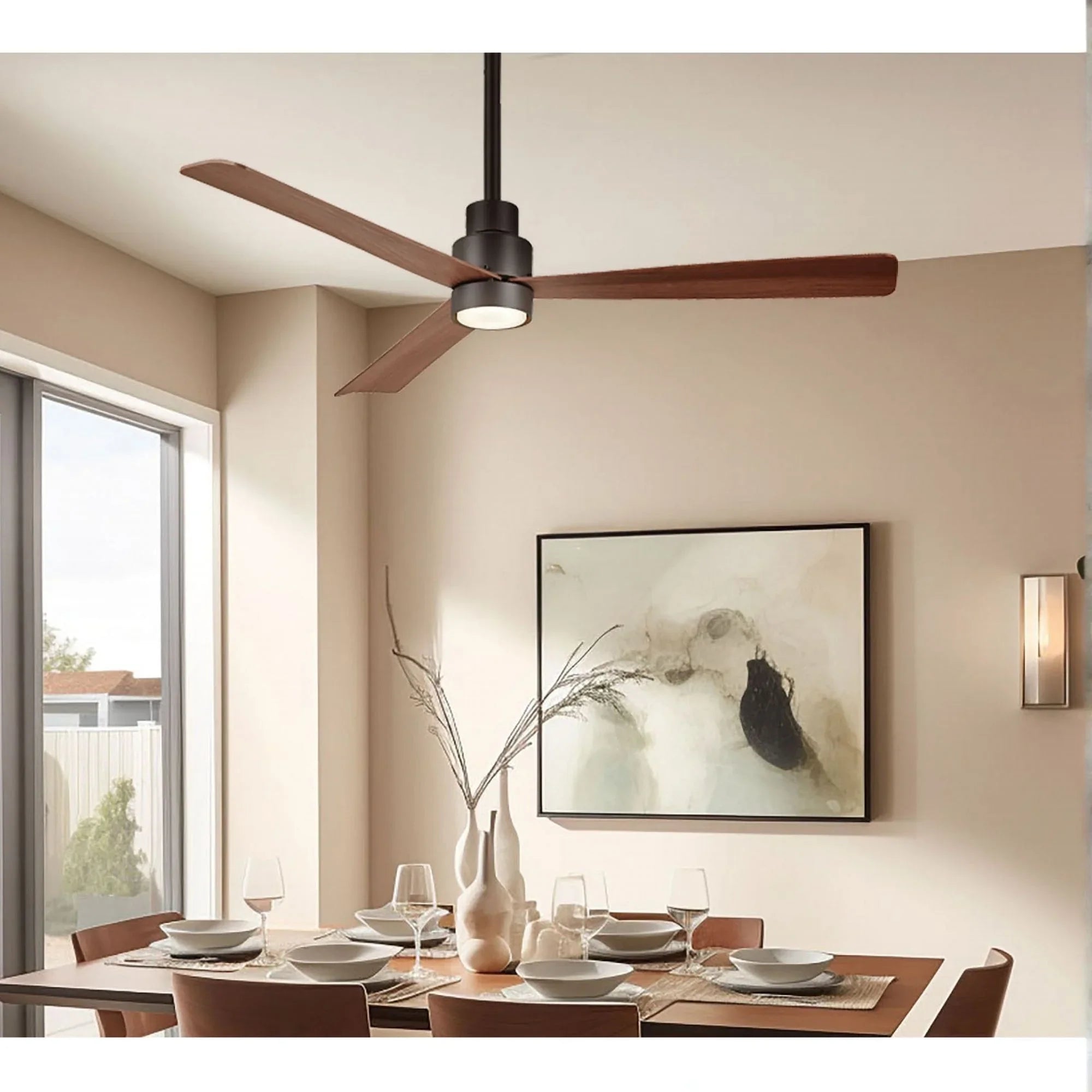 Simple 52" Oil Rubbed Bronze LED Ceiling Fan with Remote