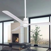 Simple 52" Flat White LED Ceiling Fan with Remote