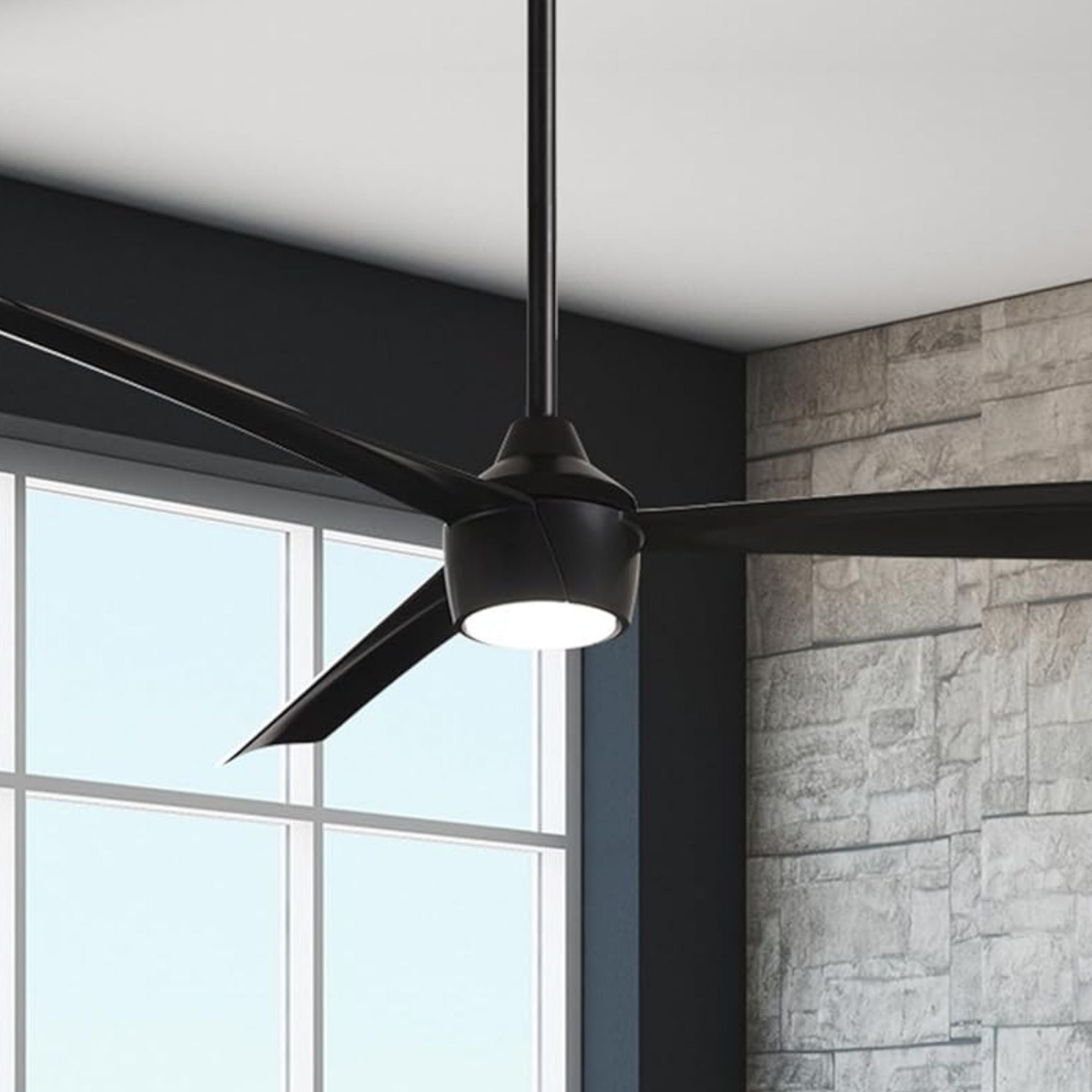 Minka Aire - Skinnie LED 56" Black Coal Outdoor Ceiling Fan with Remote | Bees Lighting