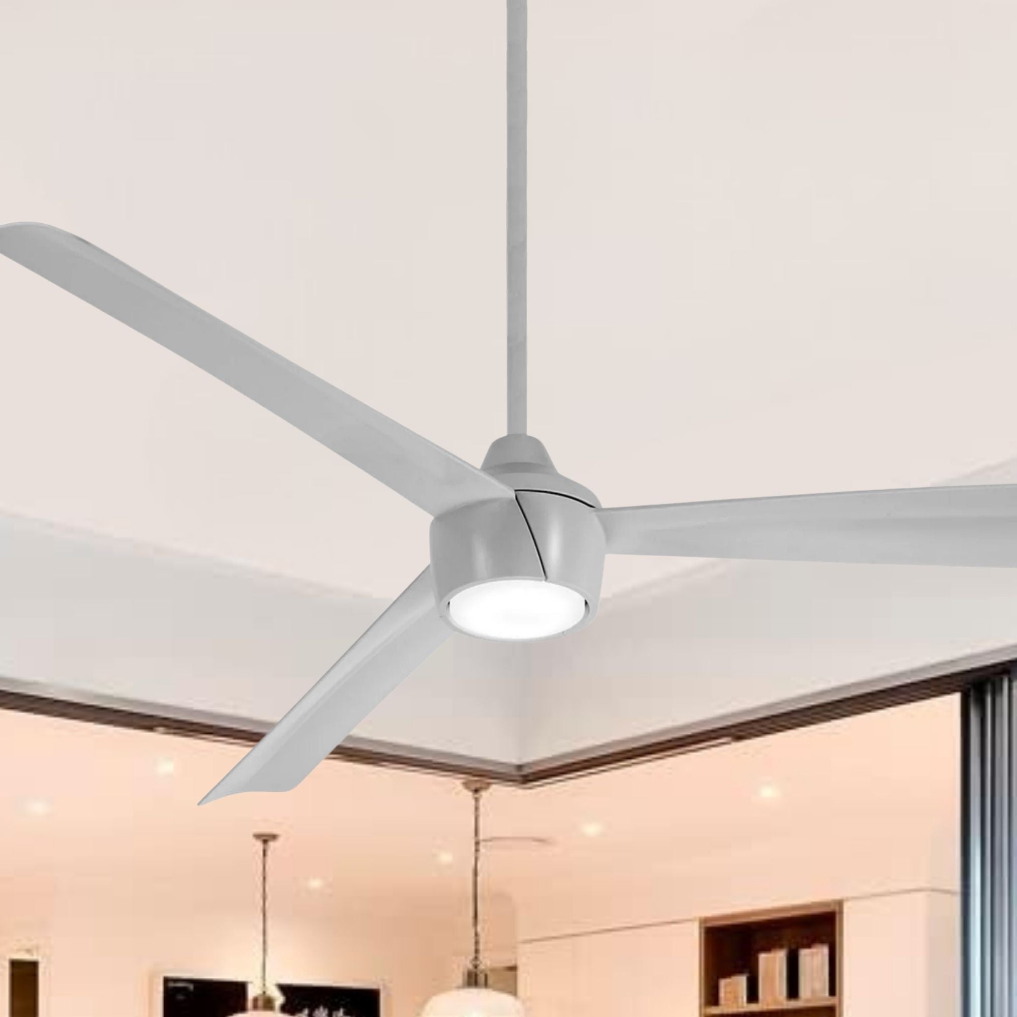 Minka Aire - Skinnie LED 56" Gray Outdoor Ceiling Fan with Remote | Bees Lighting