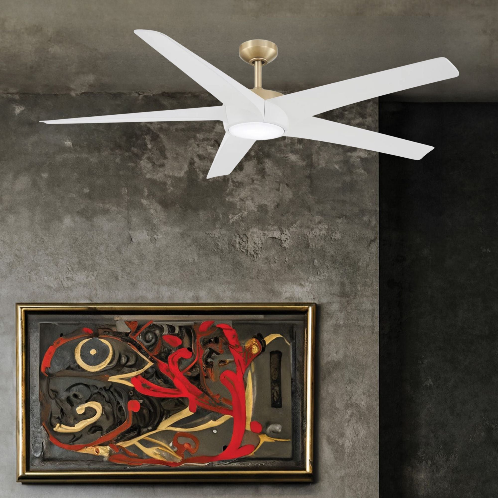Skymaster LED 64" Brass Indoor Ceiling Fan with Remote