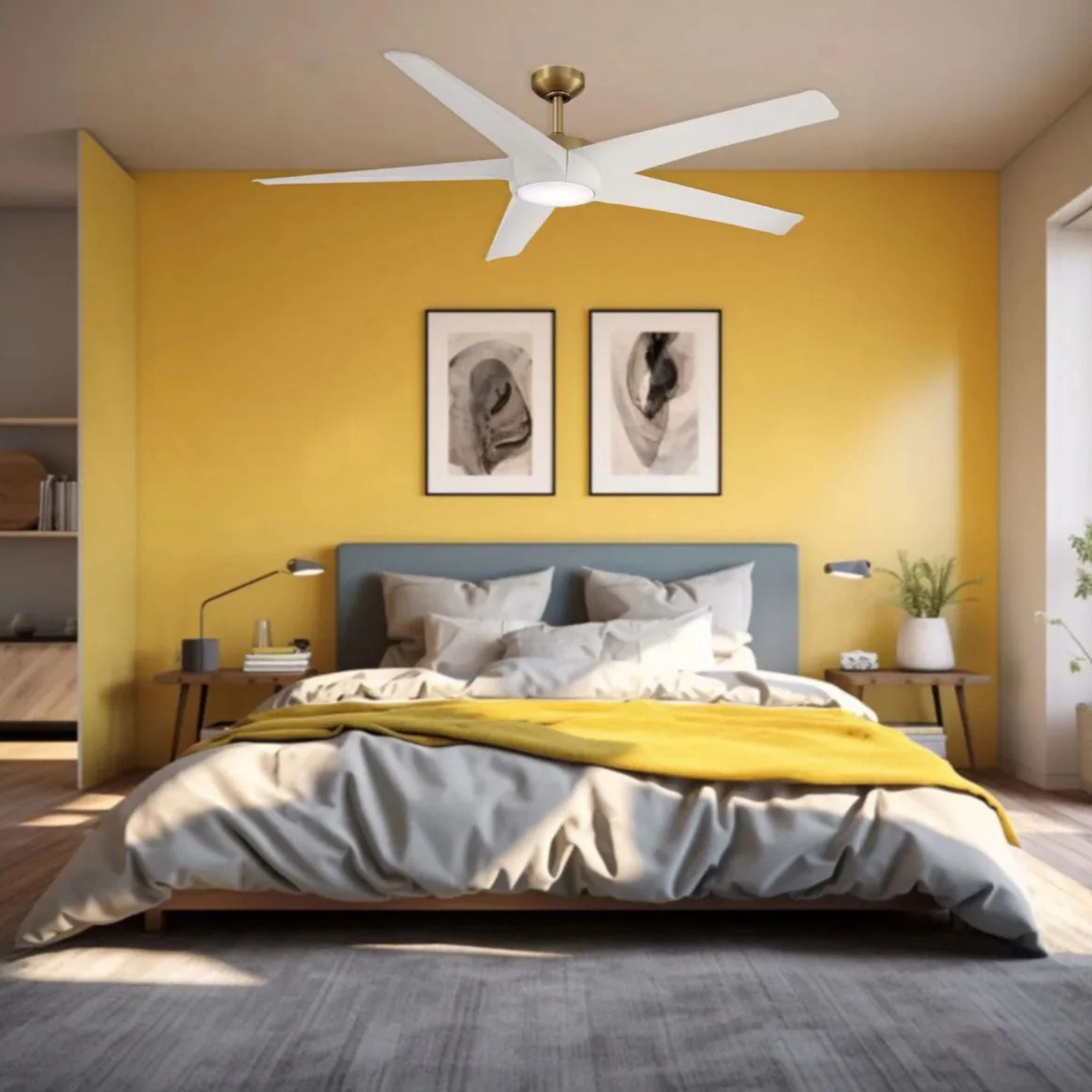 Skymaster LED 64" Brass Indoor Ceiling Fan with Remote