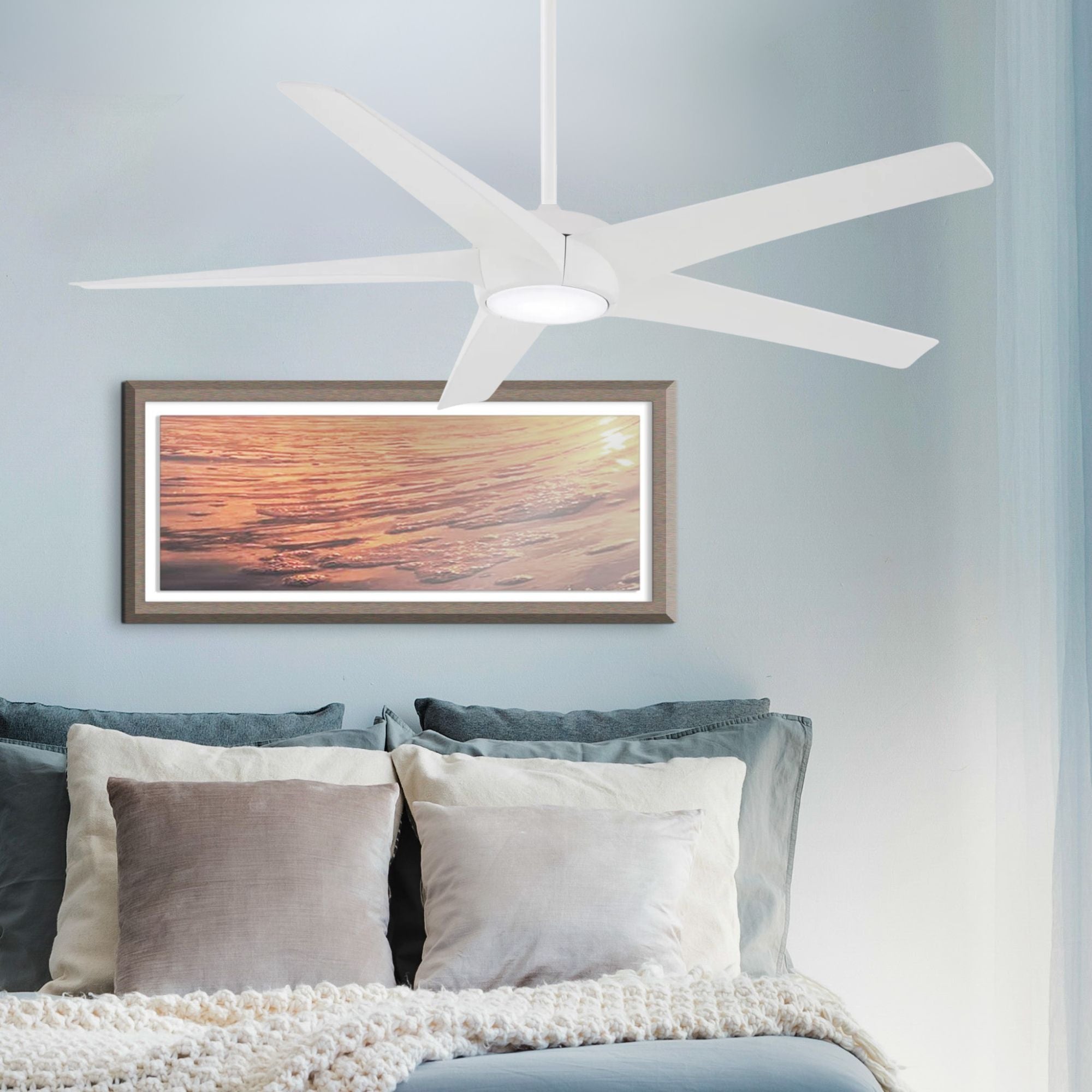 Skymaster LED 64" White Indoor Ceiling Fan with Remote