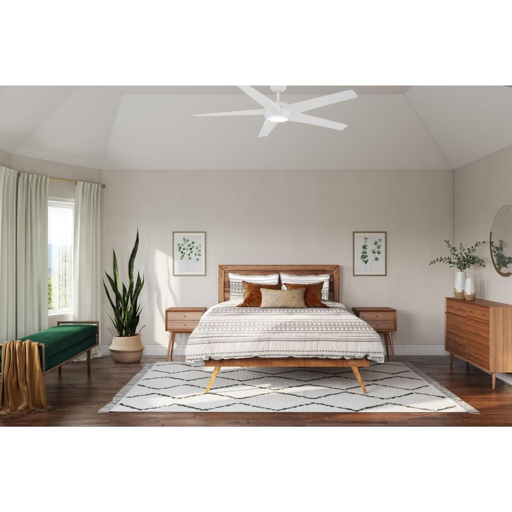 Skymaster LED 64" White Indoor Ceiling Fan with Remote