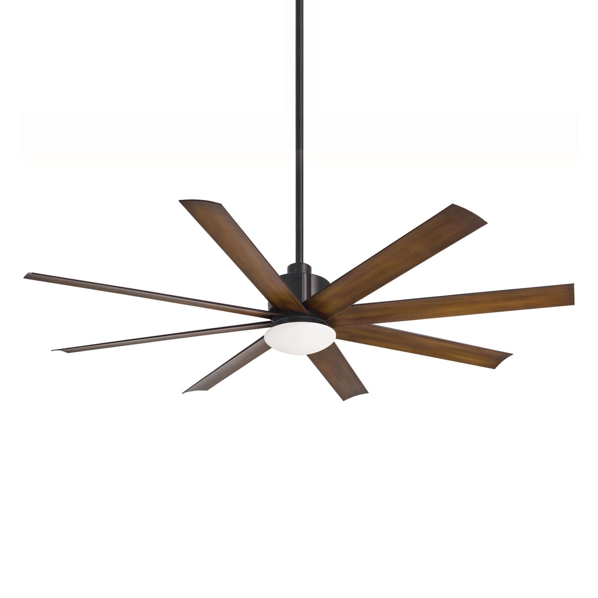 Slipstream LED 65" Large Outdoor Ceiling Fan, Black Coal with Distressed Koa Blades