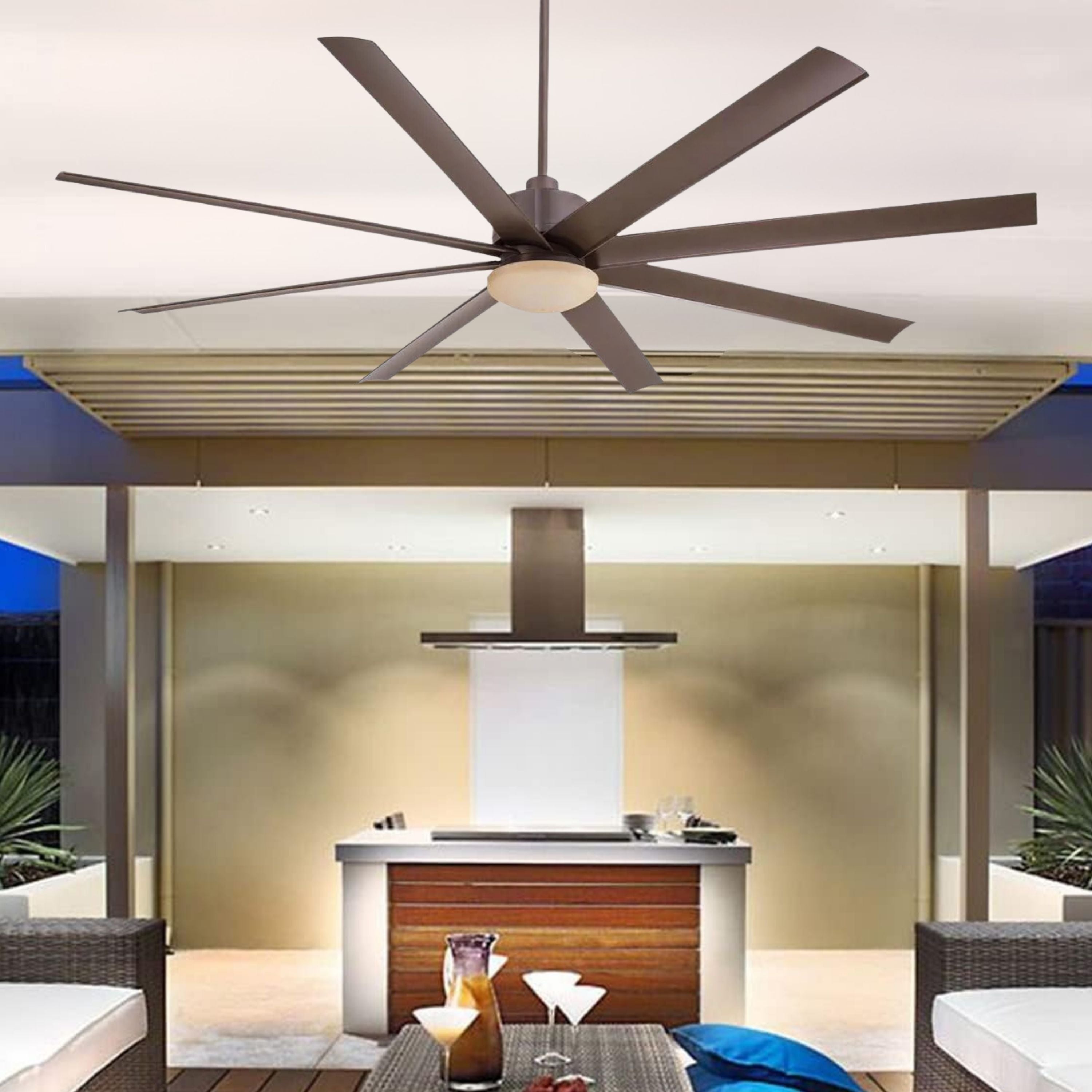 Slipstream LED 65" Large Outdoor Ceiling Fan, Oil Rubbed Bronze