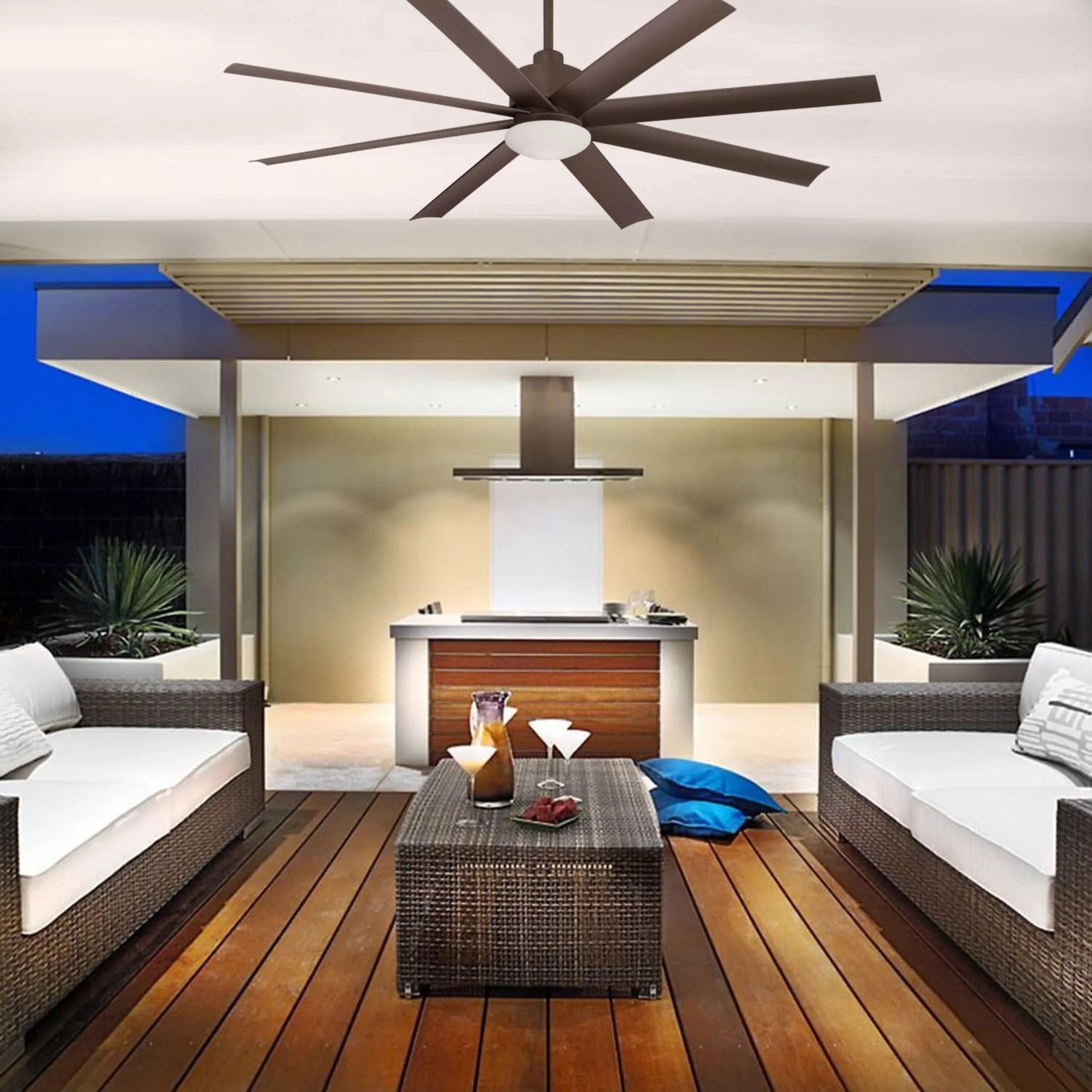Slipstream LED 65" Large Outdoor Ceiling Fan, Oil Rubbed Bronze