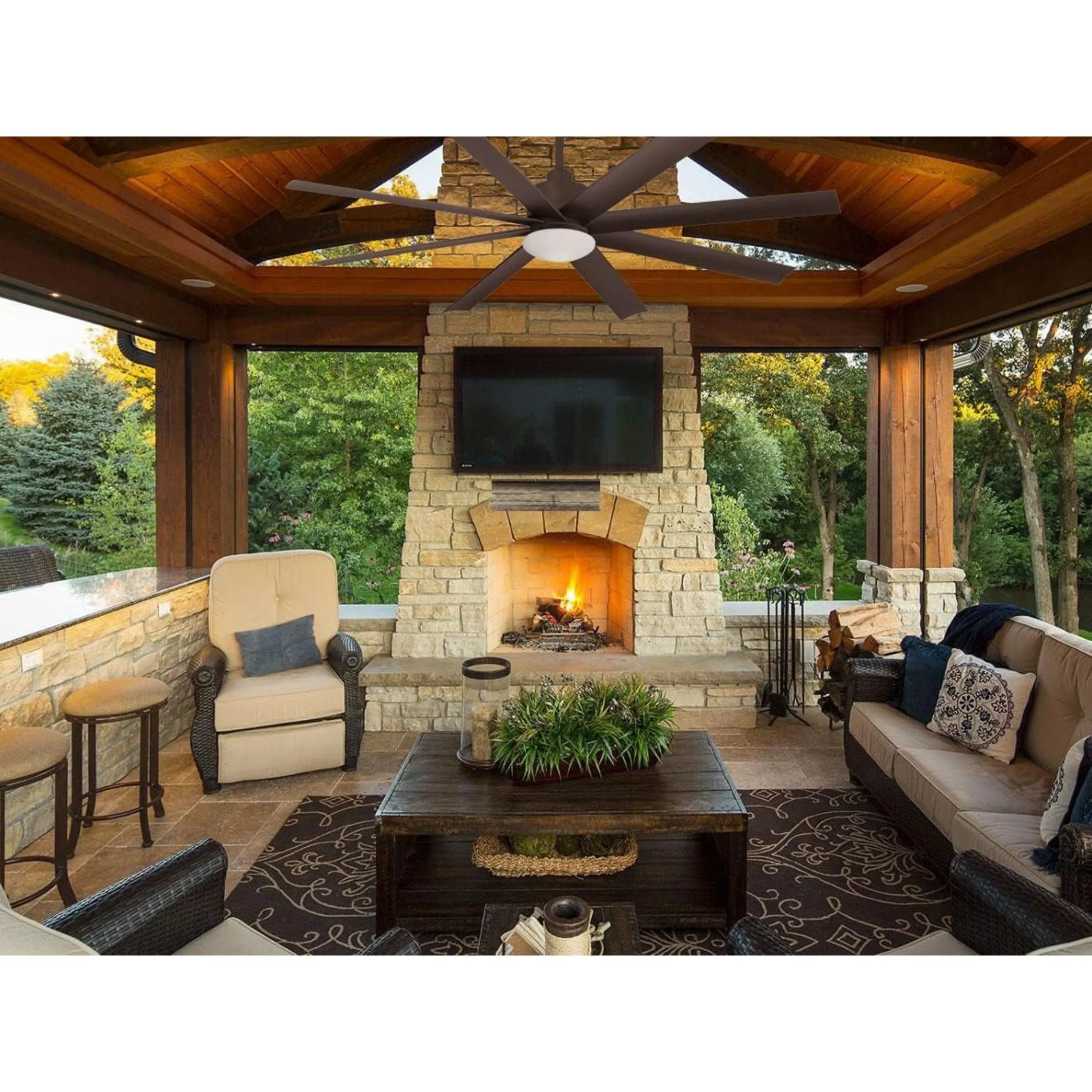 Slipstream LED 65" Large Outdoor Ceiling Fan, Oil Rubbed Bronze