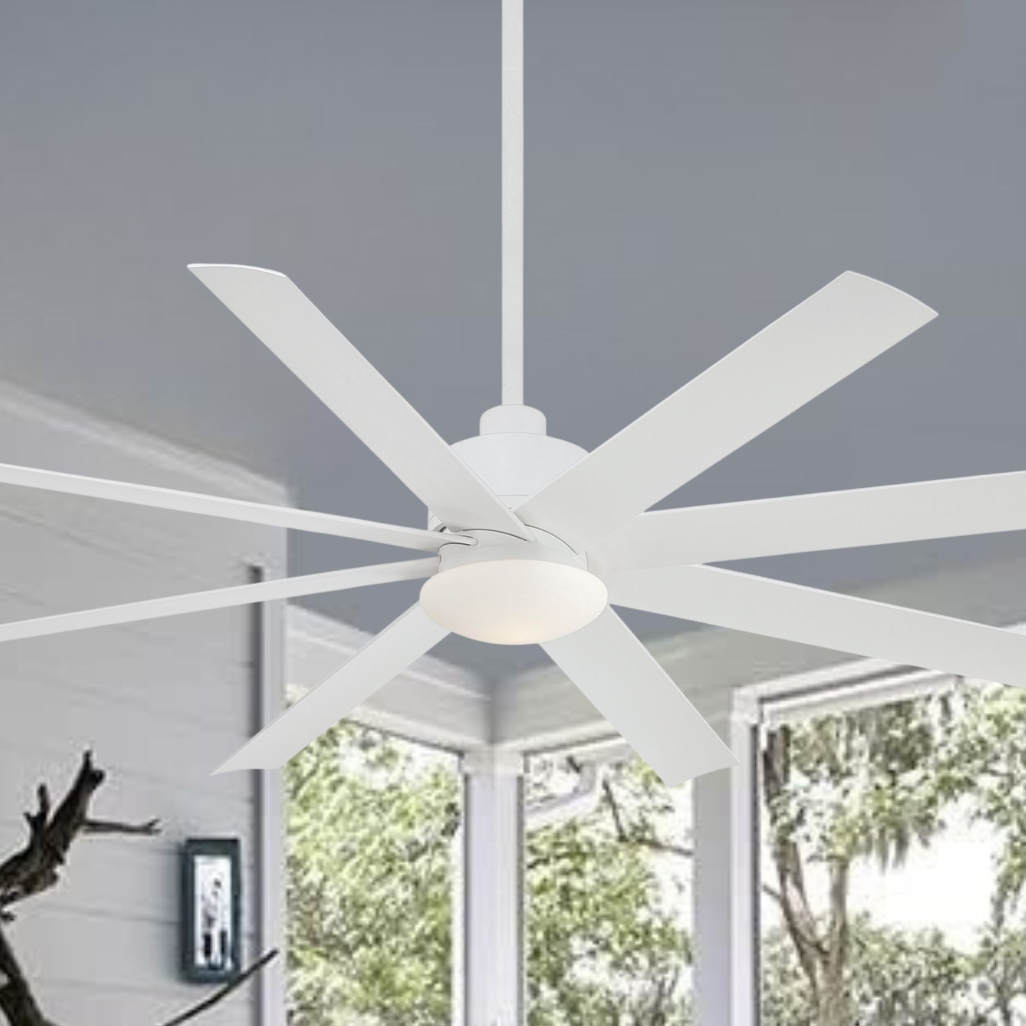 Minka Aire - Slipstream LED 65" Large Outdoor Ceiling Fan, Flat White | Bees Lighting