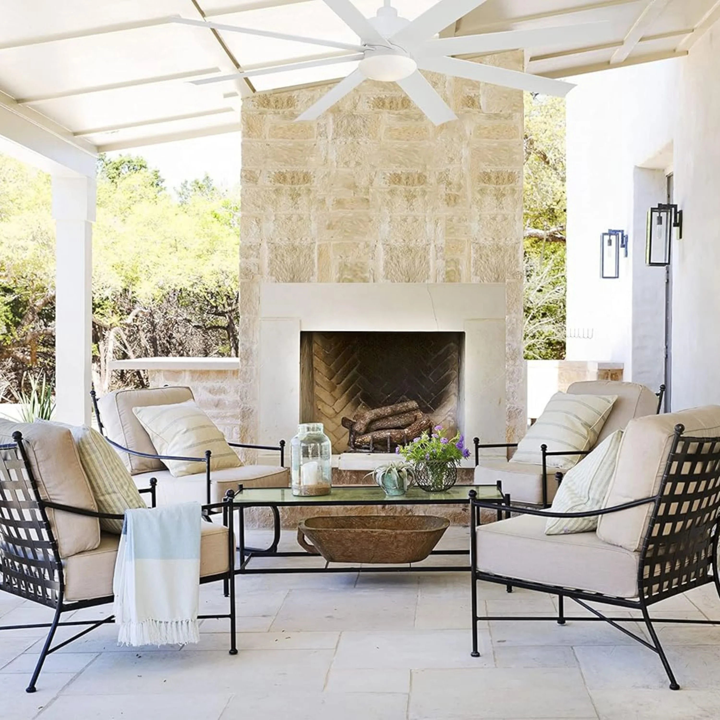 Slipstream LED 65" Large Outdoor Ceiling Fan, Flat White