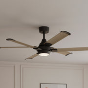 Minka Aire Soarin 56'' Smart Ceiling Fan with LED Light DC Motor Coal Black/Aged Oak
