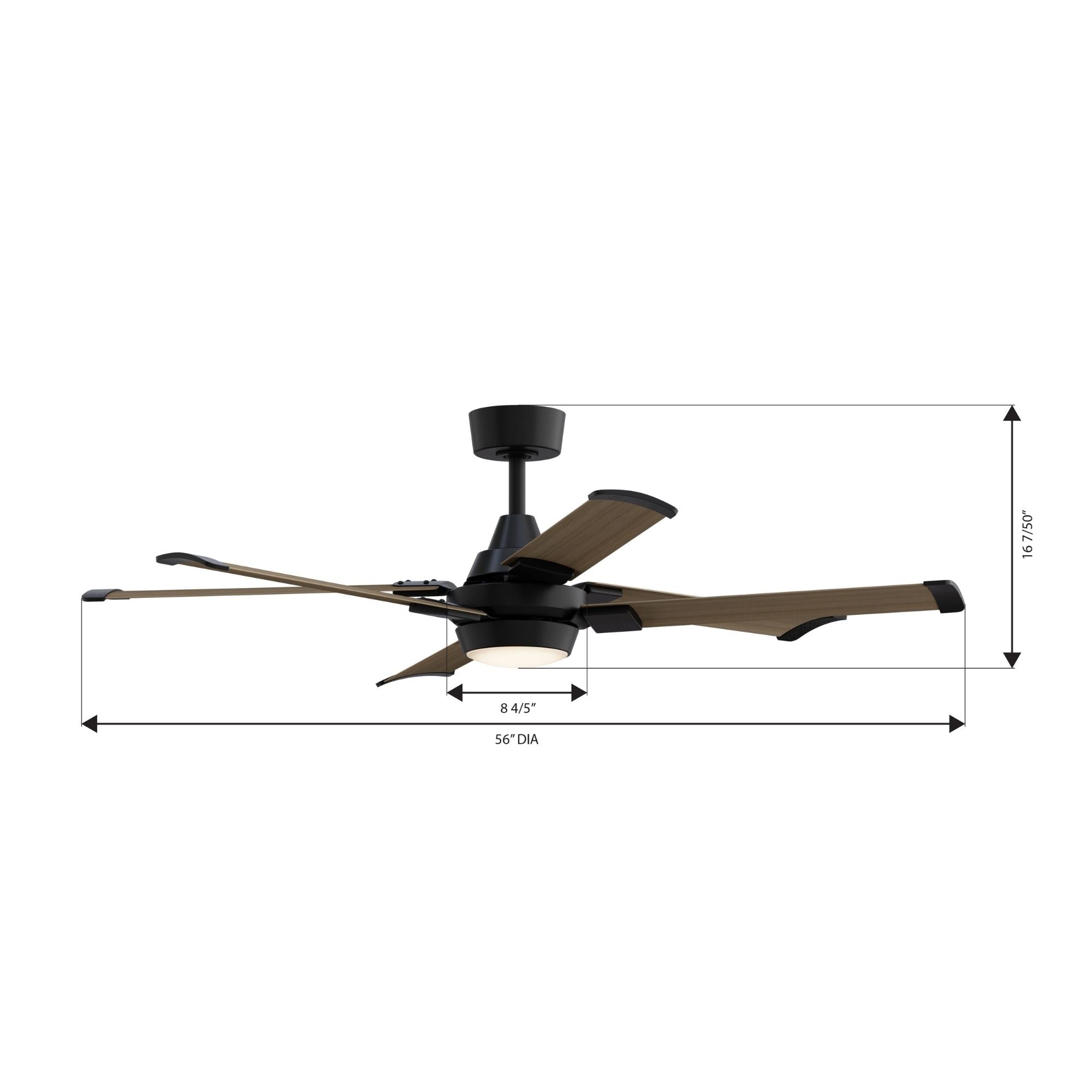 Minka Aire Soarin 56'' Smart Ceiling Fan with LED Light DC Motor Coal Black/Aged Oak