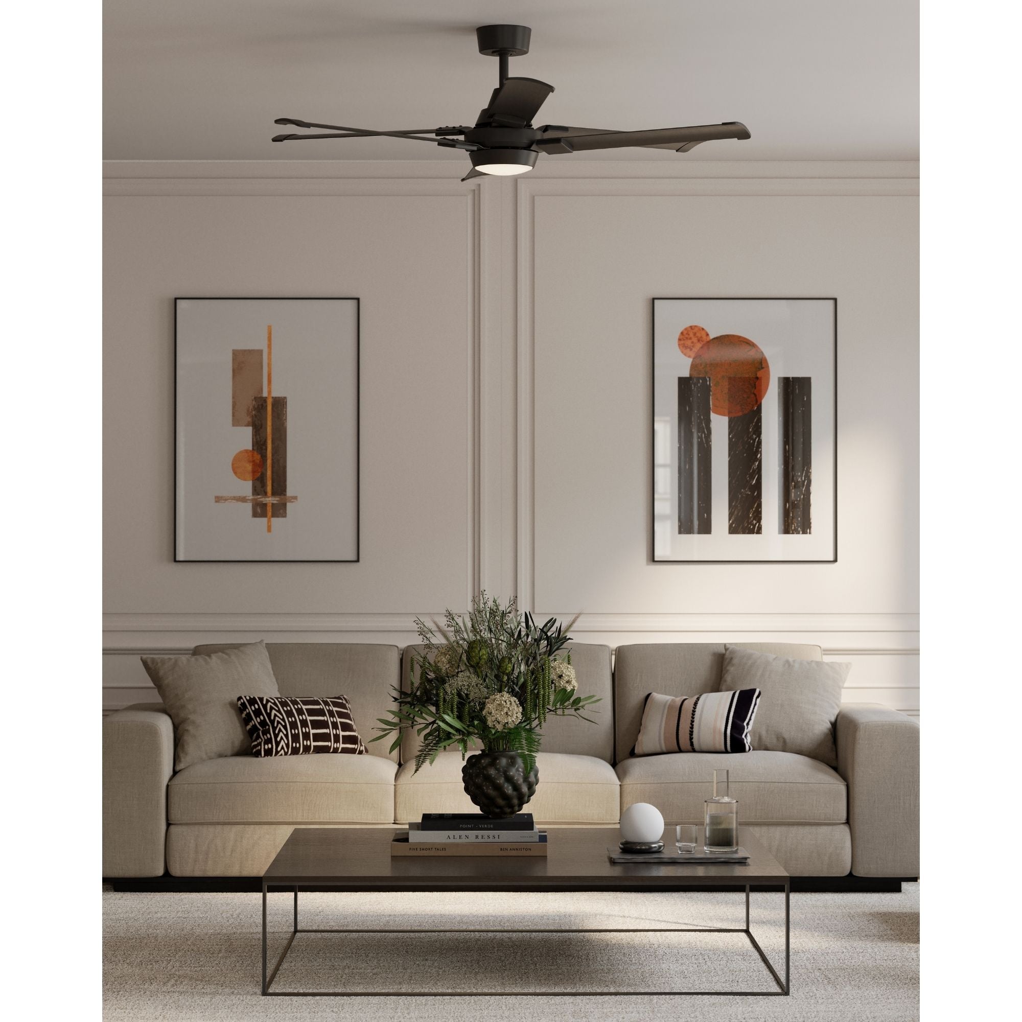 Minka Aire Soarin 56'' Smart Ceiling Fan with LED Light DC Motor Coal Black