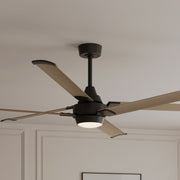 Minka Aire Soarin 72'' Smart Ceiling Fan with LED Light DC Motor Coal Black/Aged Oak