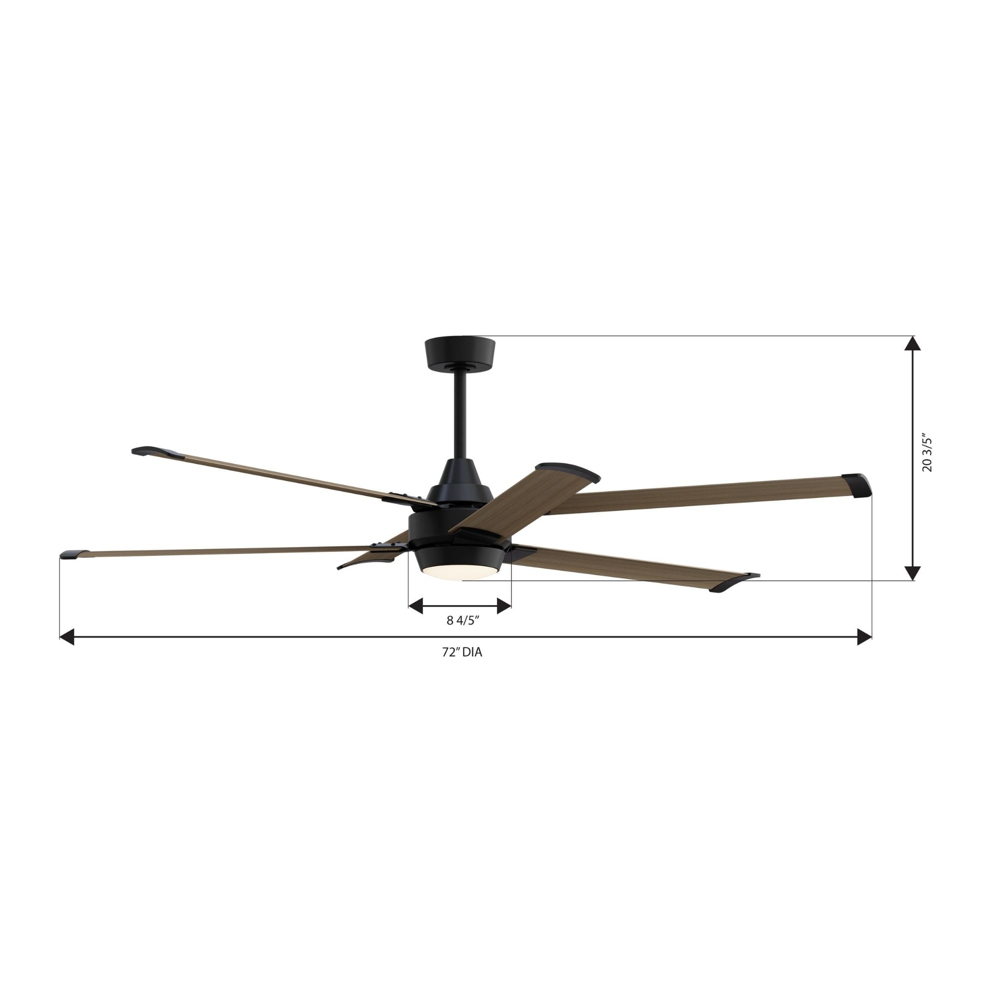 Minka Aire Soarin 72'' Smart Ceiling Fan with LED Light DC Motor Coal Black/Aged Oak