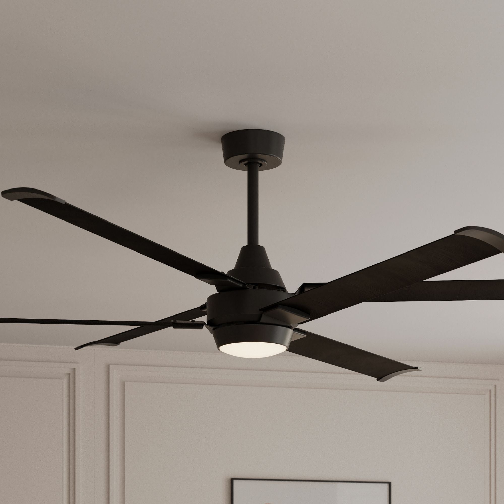 Minka Aire Soarin 72'' Smart Ceiling Fan with LED Light DC Motor Coal Black