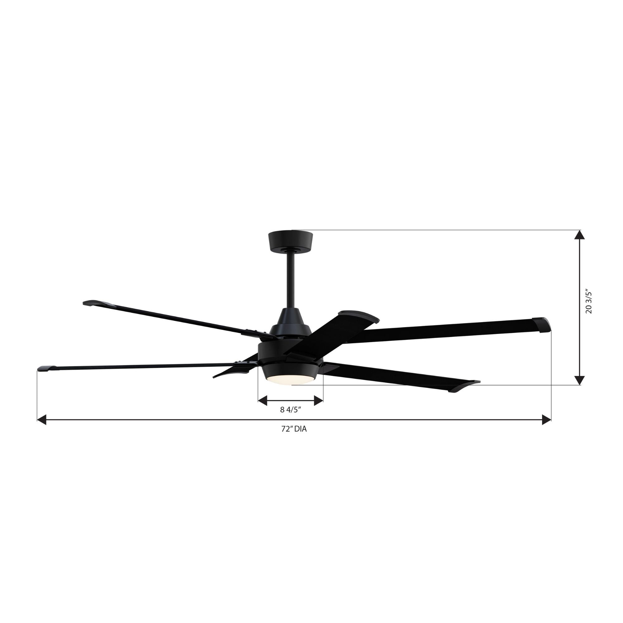 Minka Aire Soarin 72'' Smart Ceiling Fan with LED Light DC Motor Coal Black