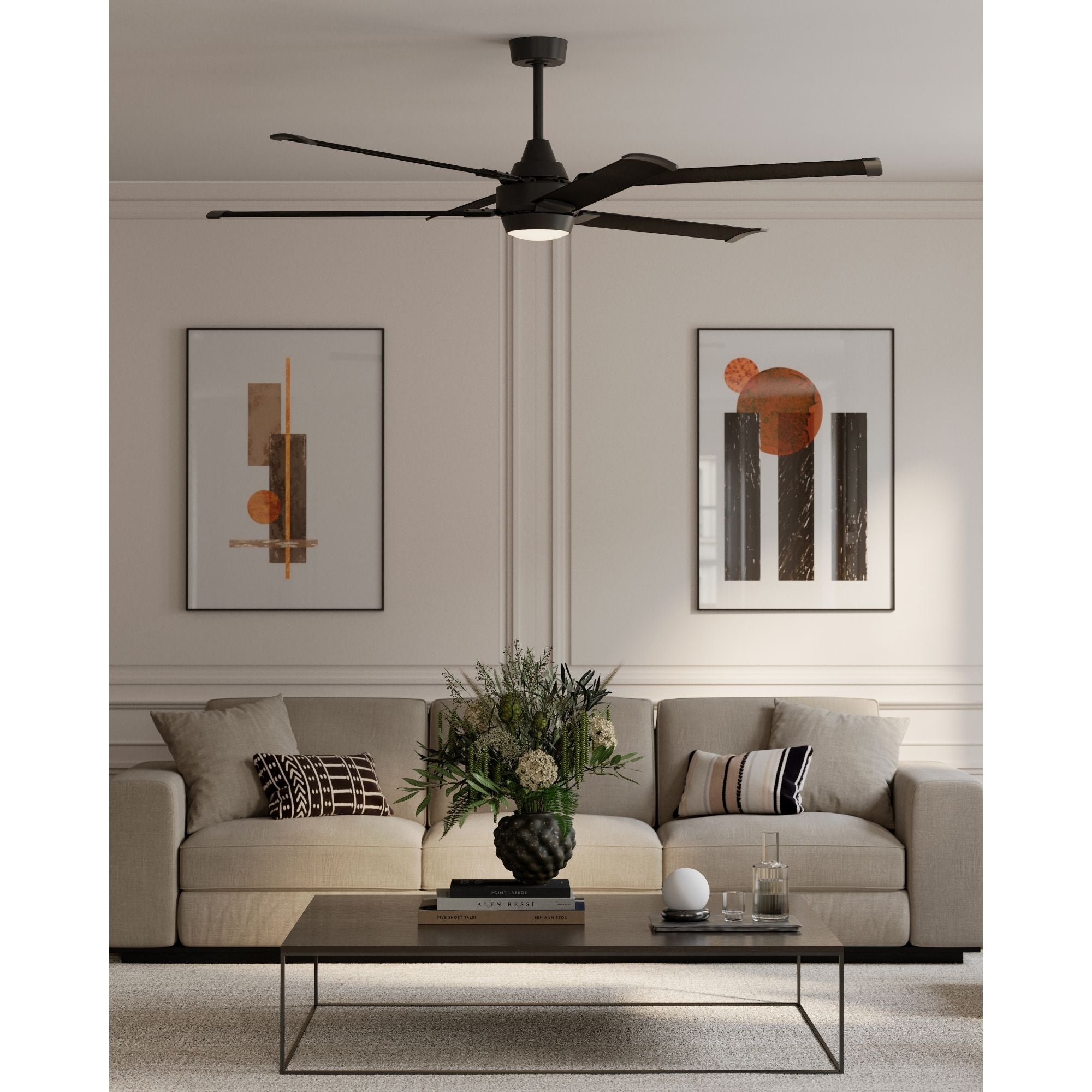 Minka Aire Soarin 72'' Smart Ceiling Fan with LED Light DC Motor Coal Black