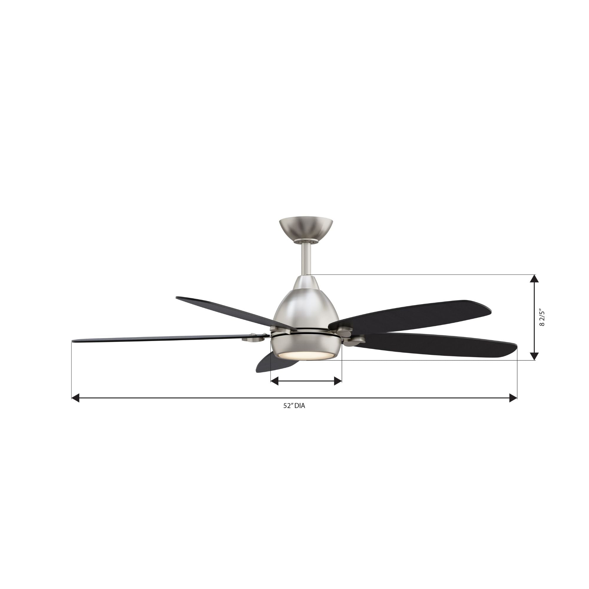 Minka Aire Soreno 52'' Ceiling Fan with LED Light AC Motor Brushed Nickel/Coal Black