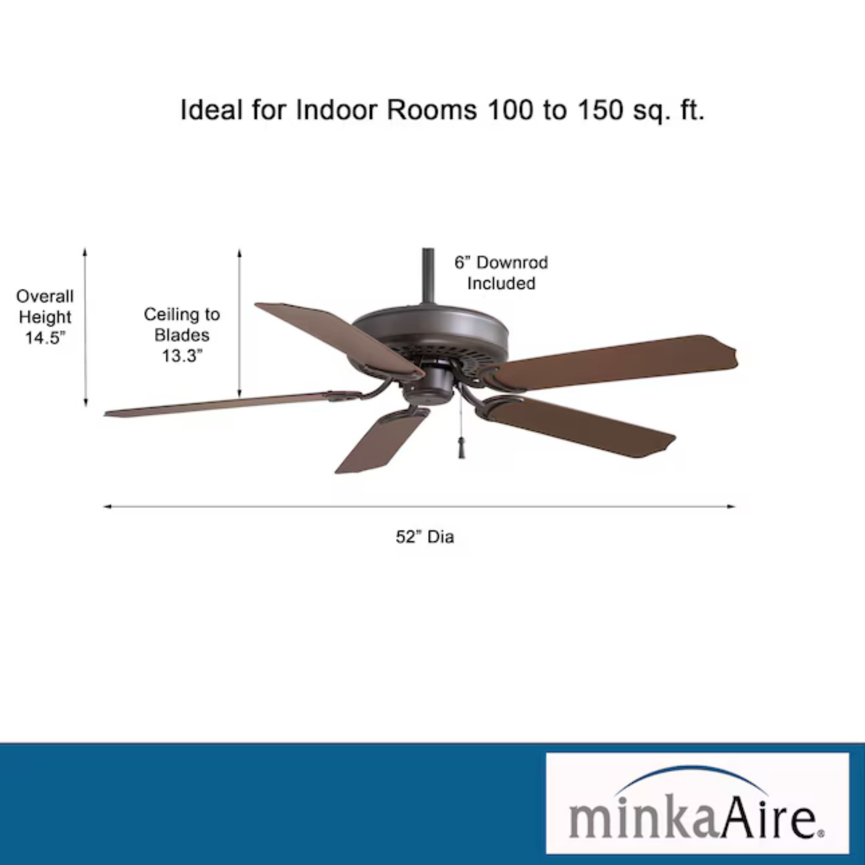 Sundance 52" Bronze Outdoor Ceiling Fan with Pull Chain