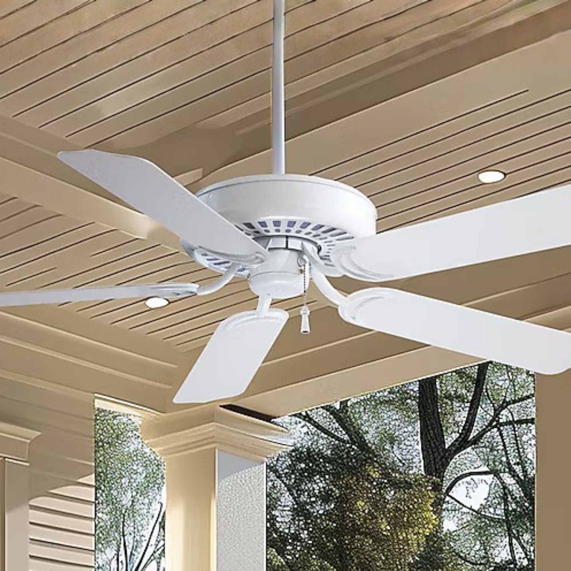 Minka Aire - Sundance 52" White Outdoor Ceiling Fan with Pull Chain | Bees Lighting