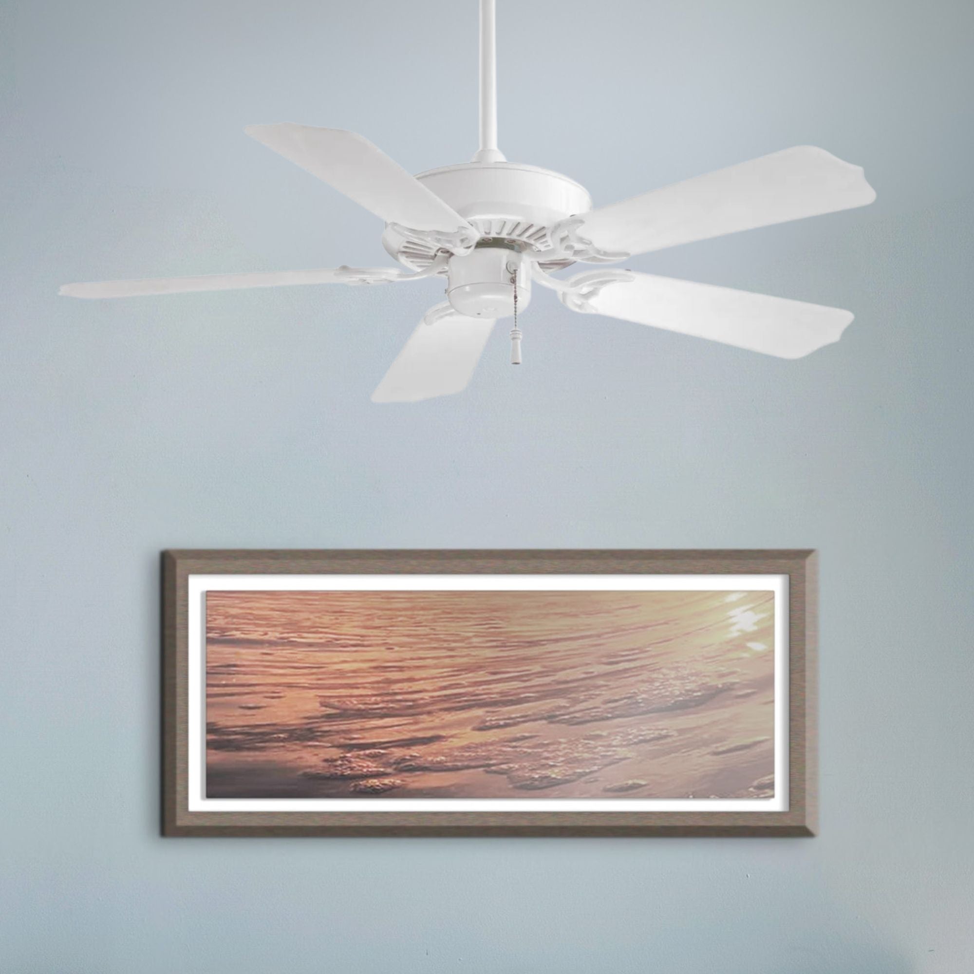 Sundance 42" White Outdoor Ceiling Fan with Pull Chain
