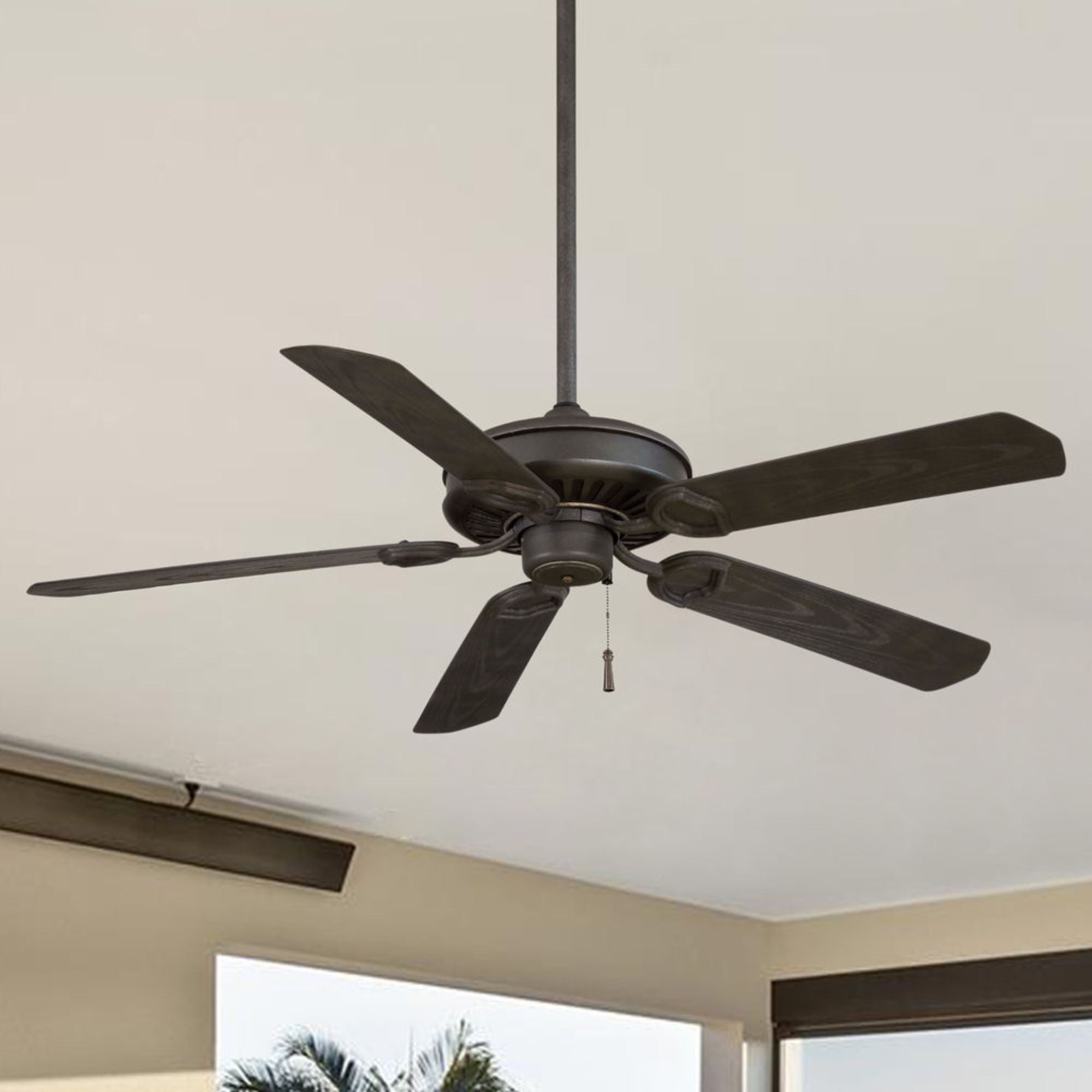 Sundowner 54" Black Iron Wet Rated Ceiling Fan with Pull Chain