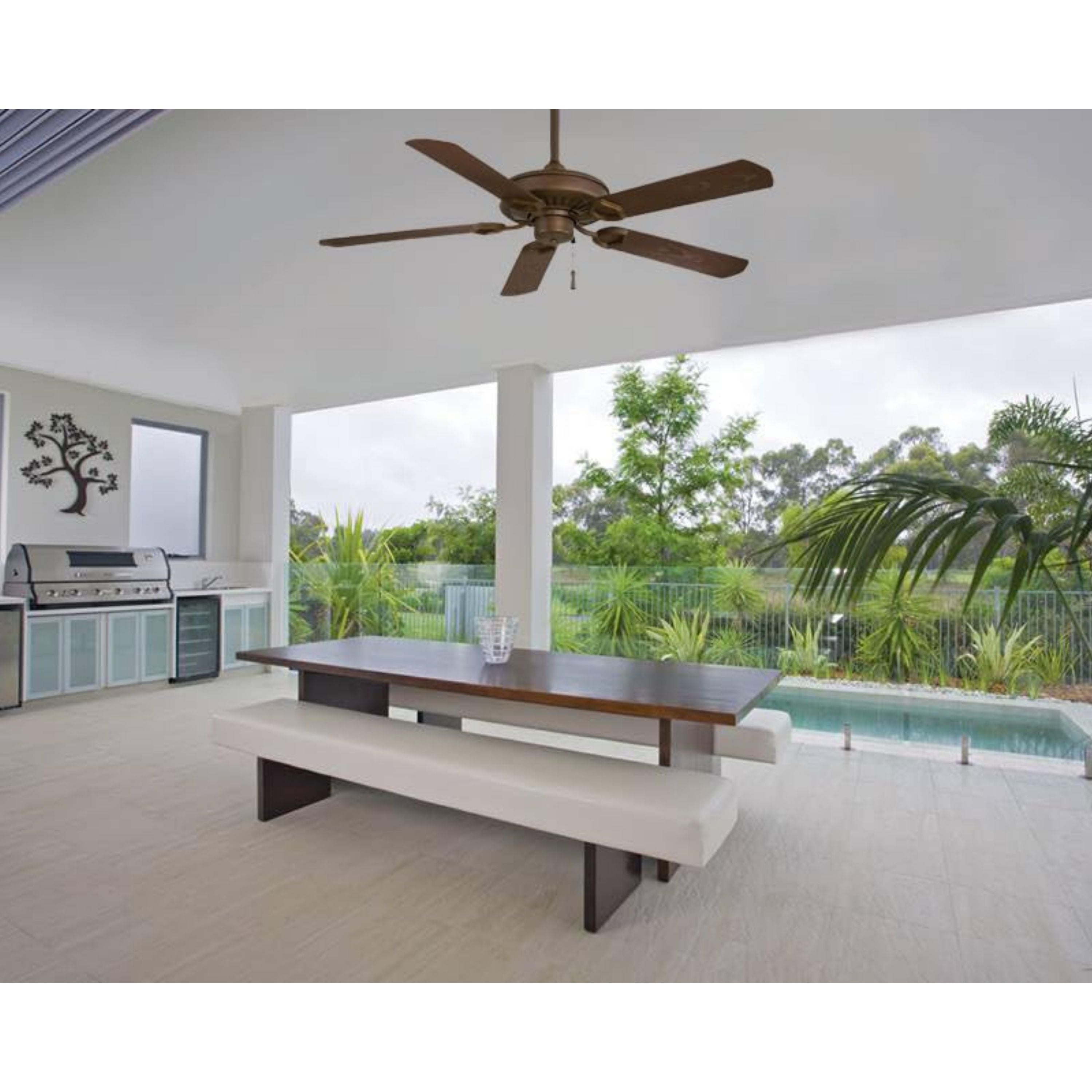 Sundowner 54" Bronze Wet Rated Ceiling Fan with Pull Chain