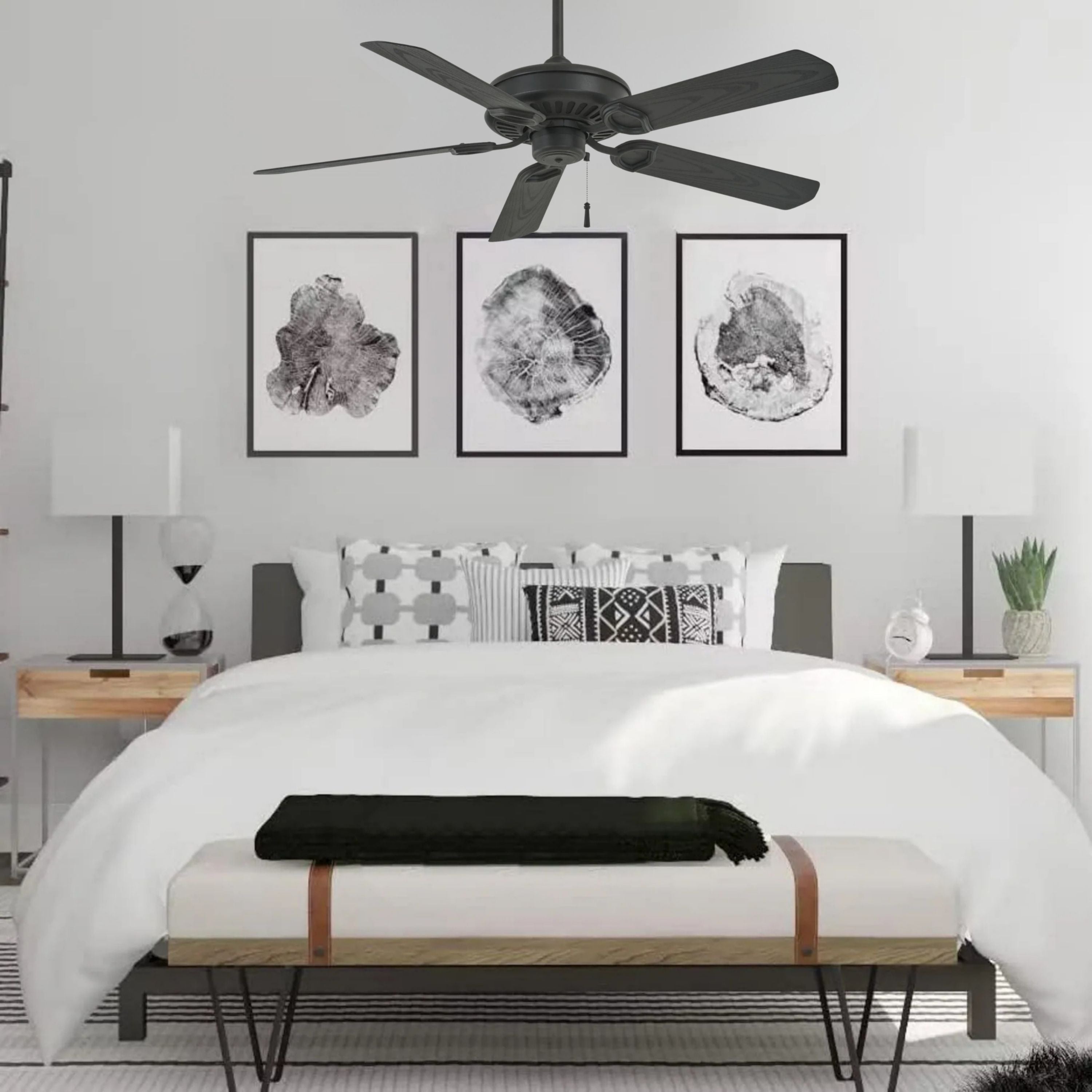 Sundowner 54" Textured Coal Wet Rated Ceiling Fan with Pull Chain