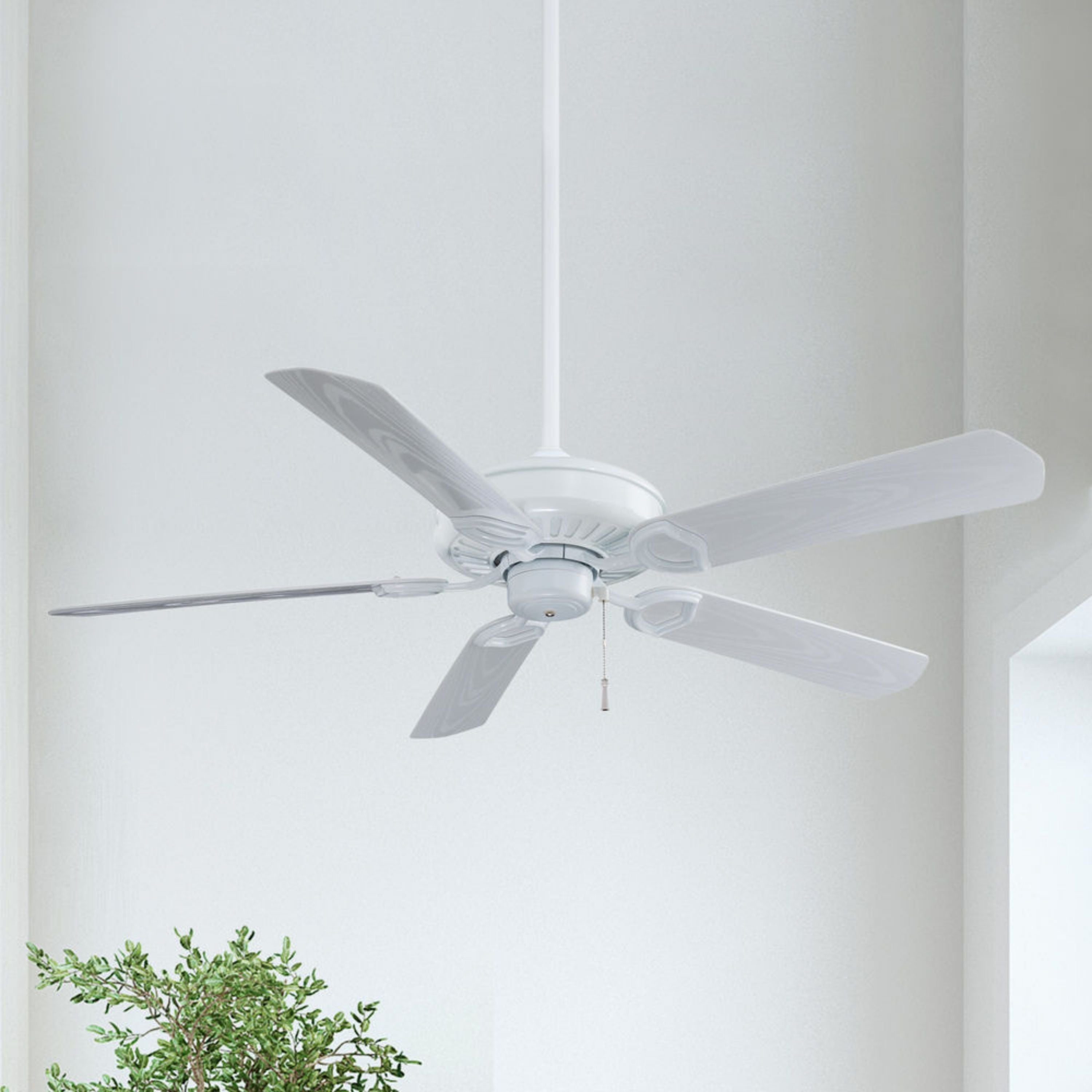 Sundowner 54" White Wet Rated Ceiling Fan with Pull Chain