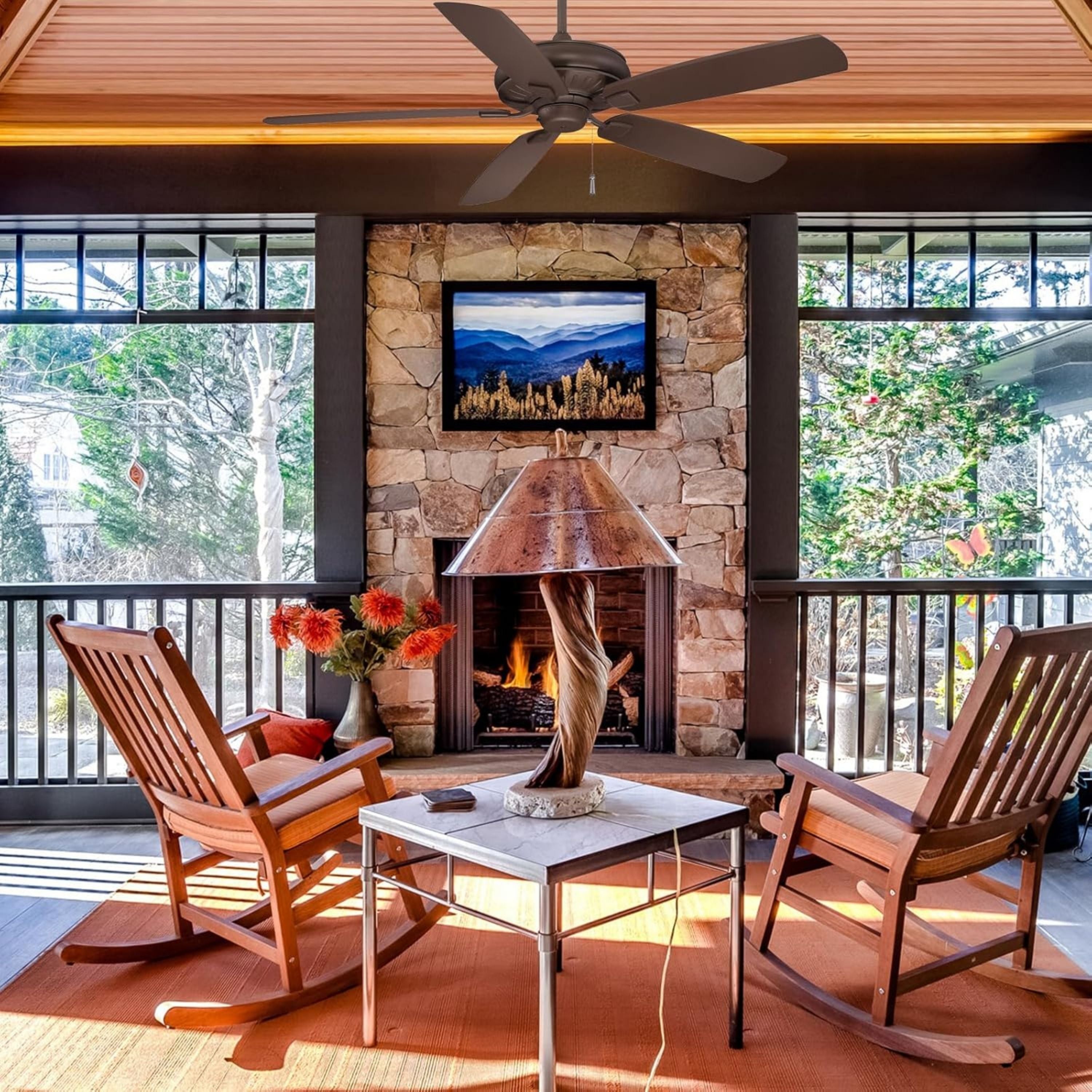 Sunseeker 60" Oil Rubbed Bronze Outdoor Ceiling Fan with Pull Chain